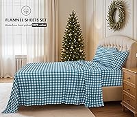 Vista 66 de RUVANTI Flannel Sheets Twin Size - 100% Cotton Double Brushed Twin Sheets Set, Deep Pockets 16 Inches, All Seasons Breathable & Extra Soft Bed Bali