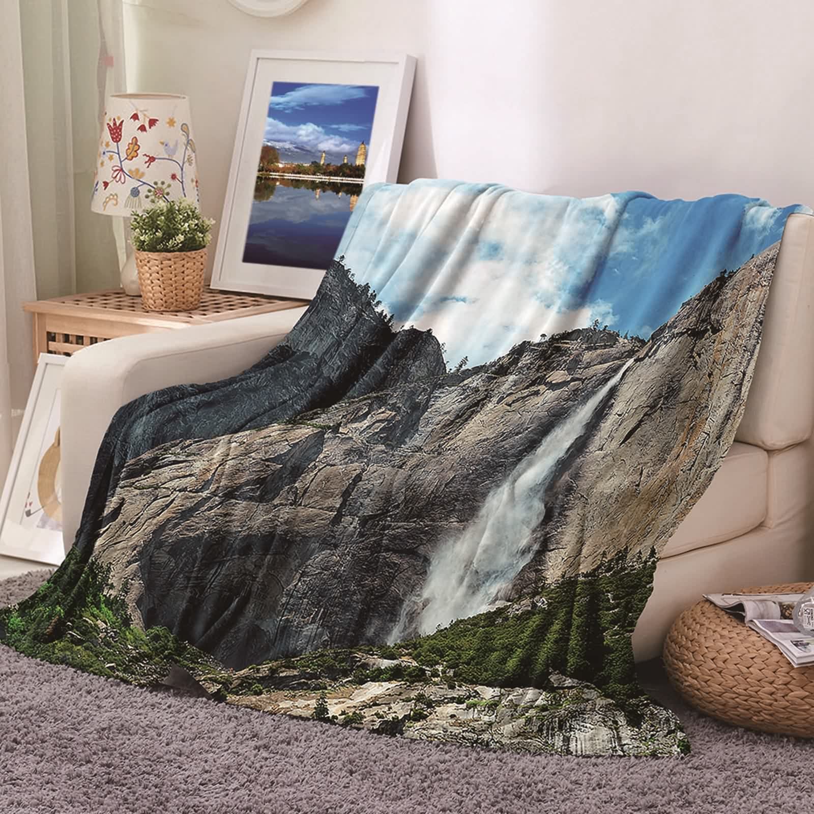 Couverture polaire flannel 80x120cm KnSam plaid chaud doux pour lit chambre adulte