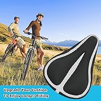 Vista 7 de Funda de Asiento de Bicicleta de Gel Acolchada Cubiertas de Sillín de Bicicleta para Mujeres y Hombres, Funda de Cojín de Asiento de Bicicleta