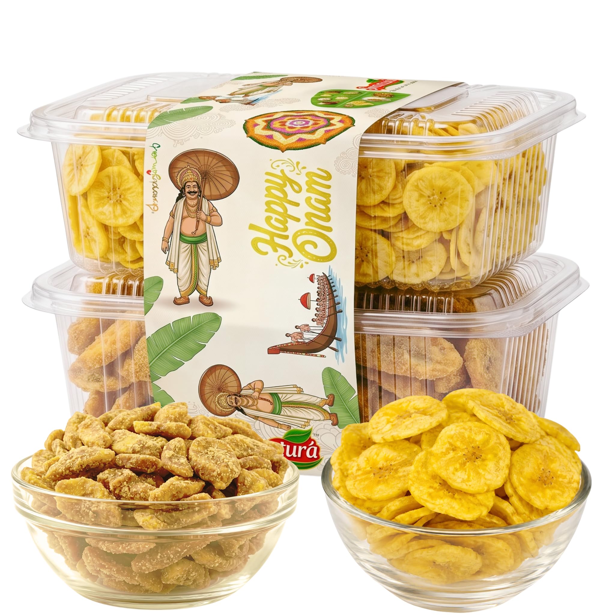 Snacturá Onam Combo Pack – Kerala Banana Chips 200g + Sharkkara Upperi (Jaggery Coated Banana Chips) 200g | Traditional Kerala Snack Gift Pack | 400g-image-18