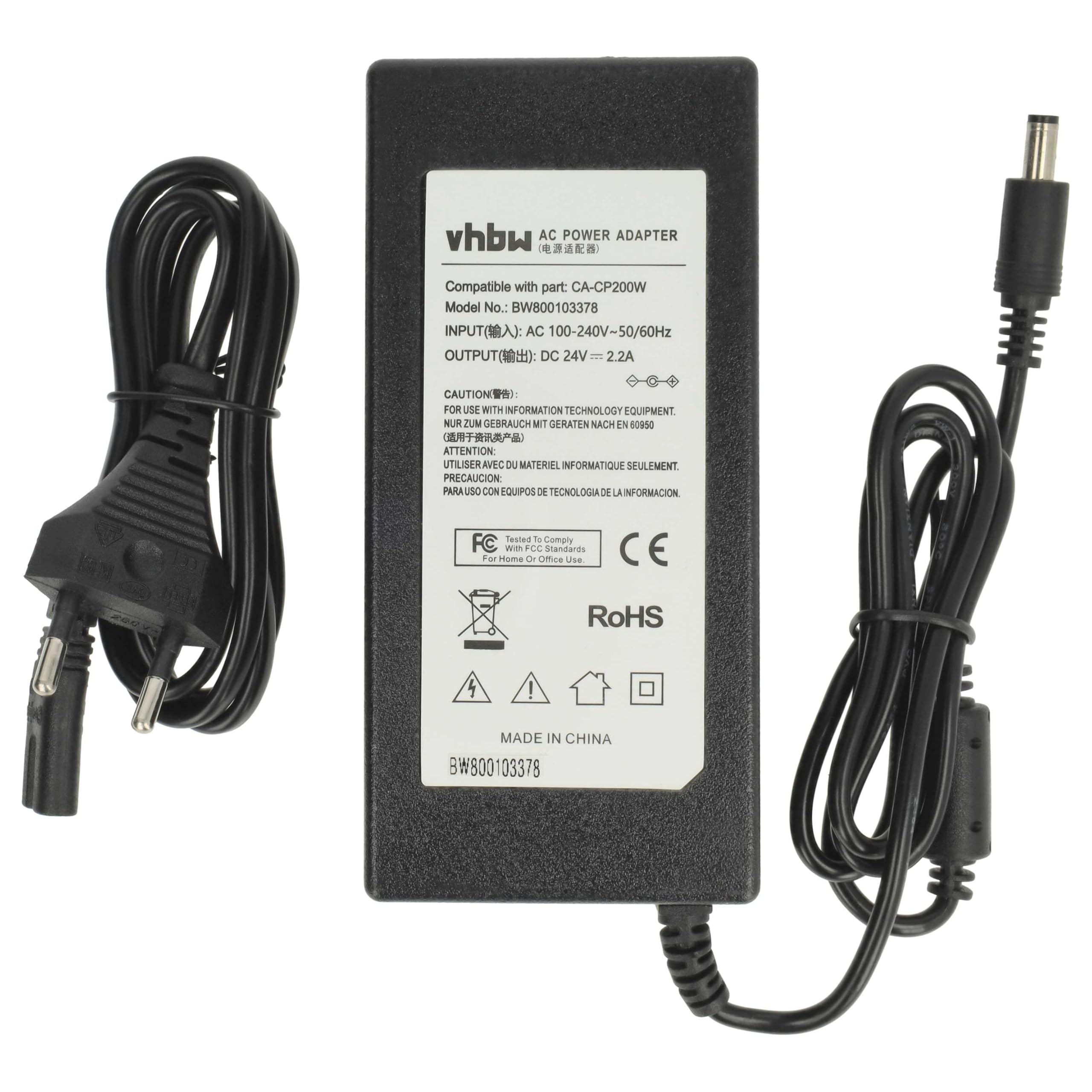 Vhbw Alimentatore 4,8V 2A Per Fotocamere Olympus SZ-20, SZ-30MR – Cavo 2m, Sostituisce D-7AC