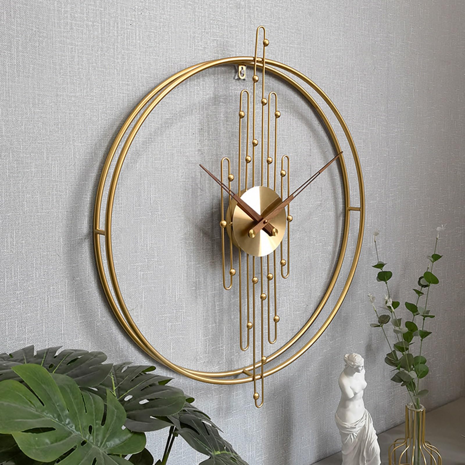 Reloj de Pared Moderno Estilo Granja de 60 cm, Elegante Reloj de Pared Industrial de Metal, Reloj Redondo Decorativo silencioso sin tictac para Sala de Estar, Dormitorio, Cocina