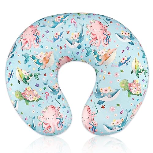 Miniatura 8 de DILIMI Nursing Pillow Cover Stretchy Removable Case for Breastfeeding Pillows, Ultra Soft Comfortable Slipcover for Baby Girl and Boy, Watercolor
