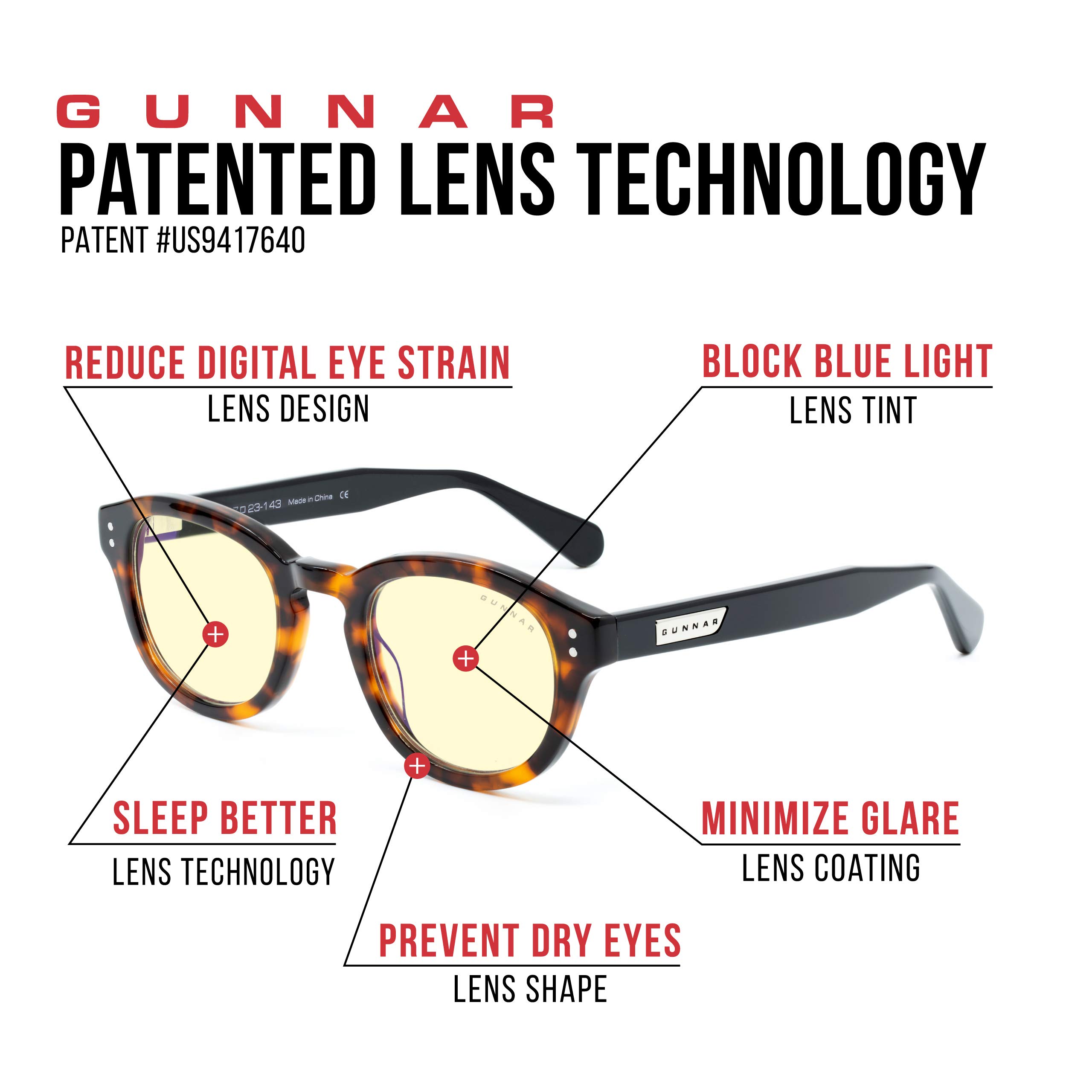 Gunnar Gafas filtro luz azul - Emery - Tortoise/Ónix - Ámbar
