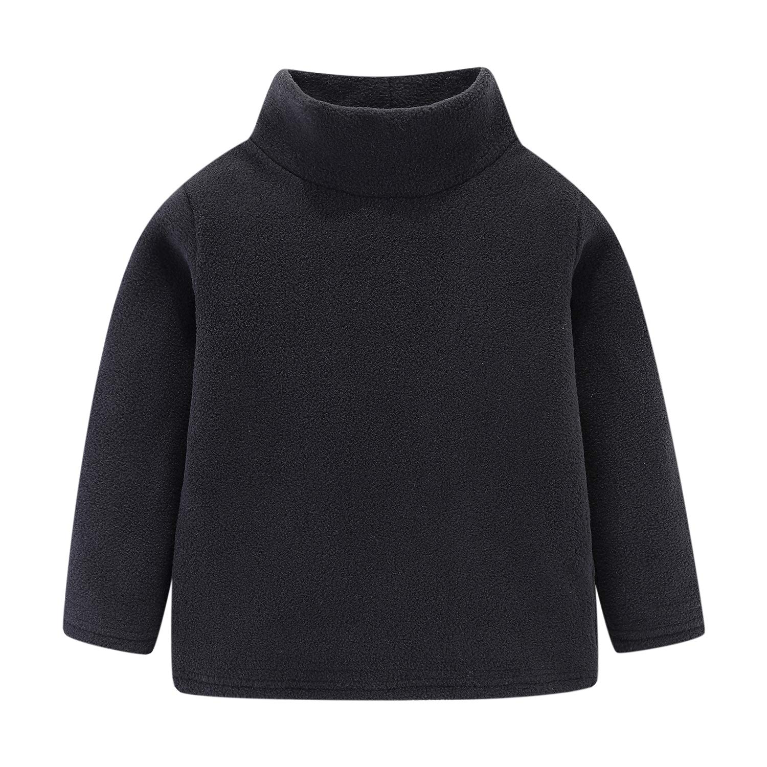 Mud Kingdom Kids Fleece Shirts High Collar Soft Tops Unisex