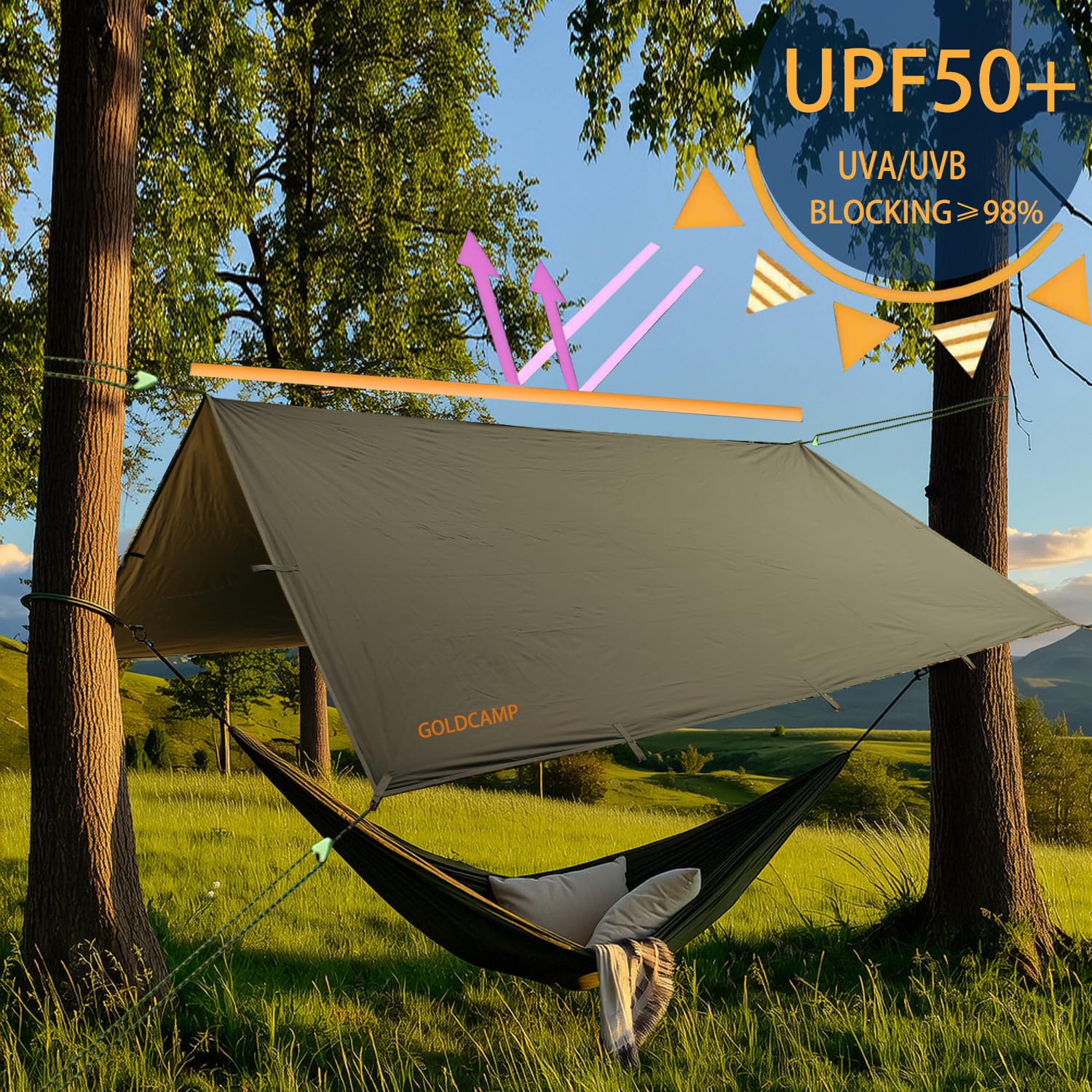Amazon.com: GOLDCAMP Waterproof Camping Tarp，70D Nylon 10X13.2ft