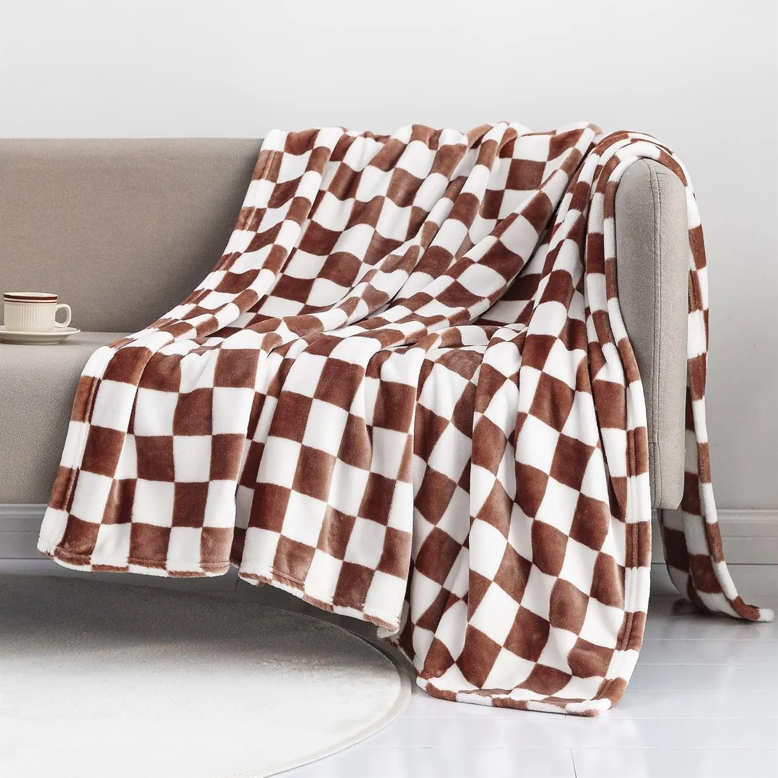 Coperta Pile Matrimoniale Scacchi Mondiali, Scacchiera Plaid Divano Super Morbido, Coperta Flanella, Coperta Ponderata e Copriletto per Letto Matrimoniale 70x100 cm