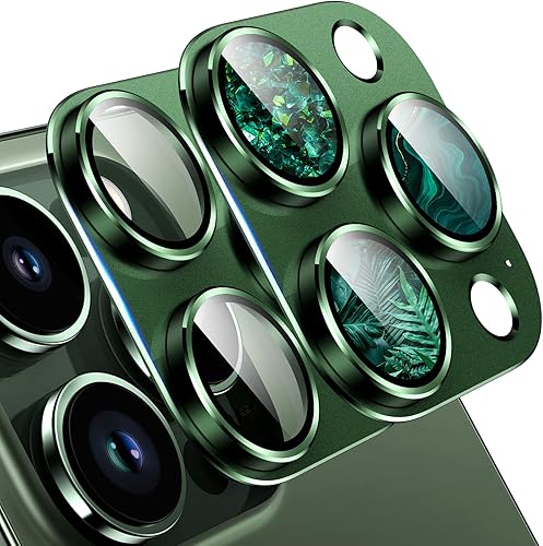 TAURI Paquete de 2 protectores de lente de cámara para iPhone 13 Pro MaxiPhone 13 Pro, fuerte adhesión, resistente a los arañazos, aleación de