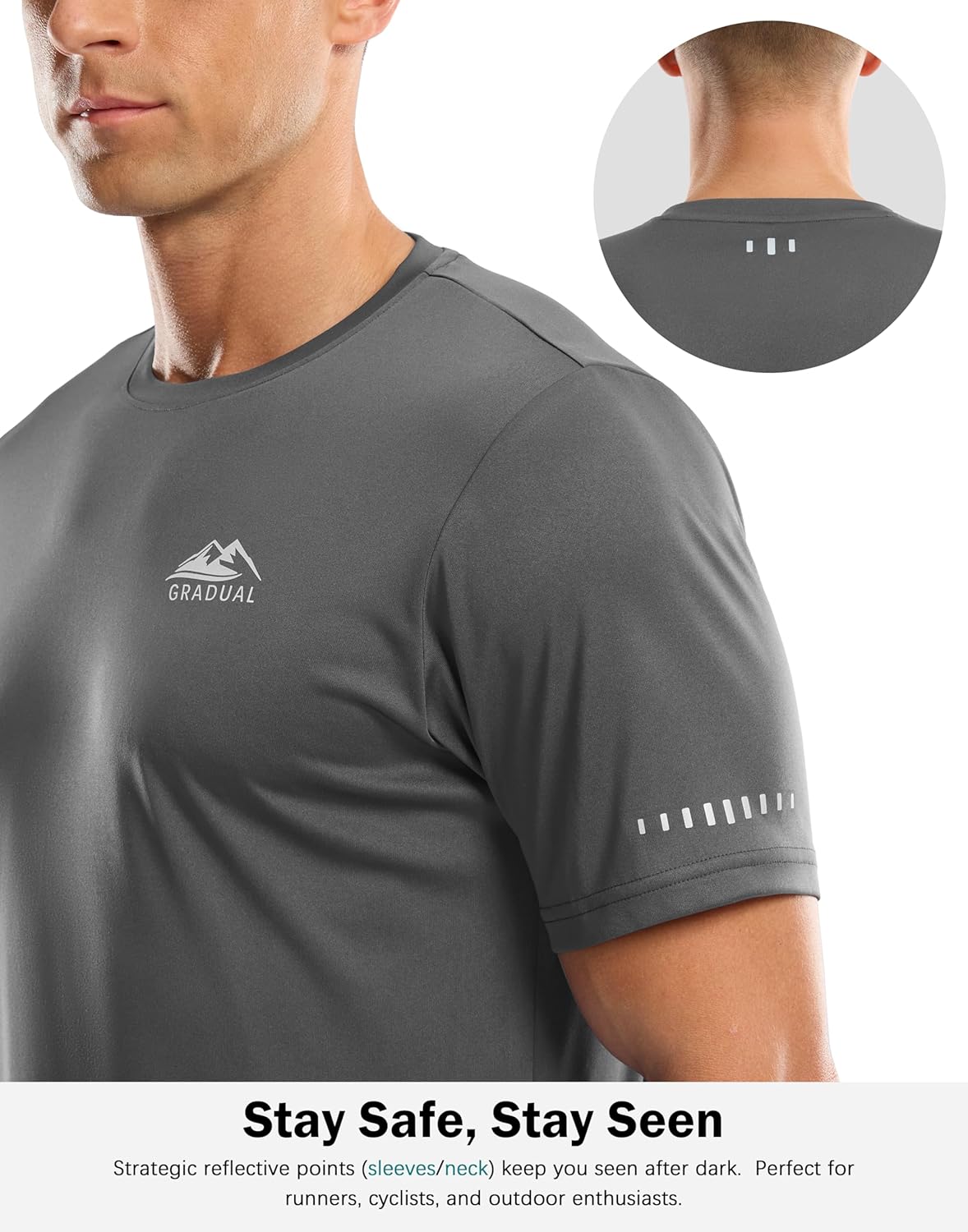 Men's UPF 50+ Sun Protection Dry Fit Workout T-Shirts Rash Guard Swim Shirts Moisture Wicking Tee for Athletic, Beach, Hiking - Image 4