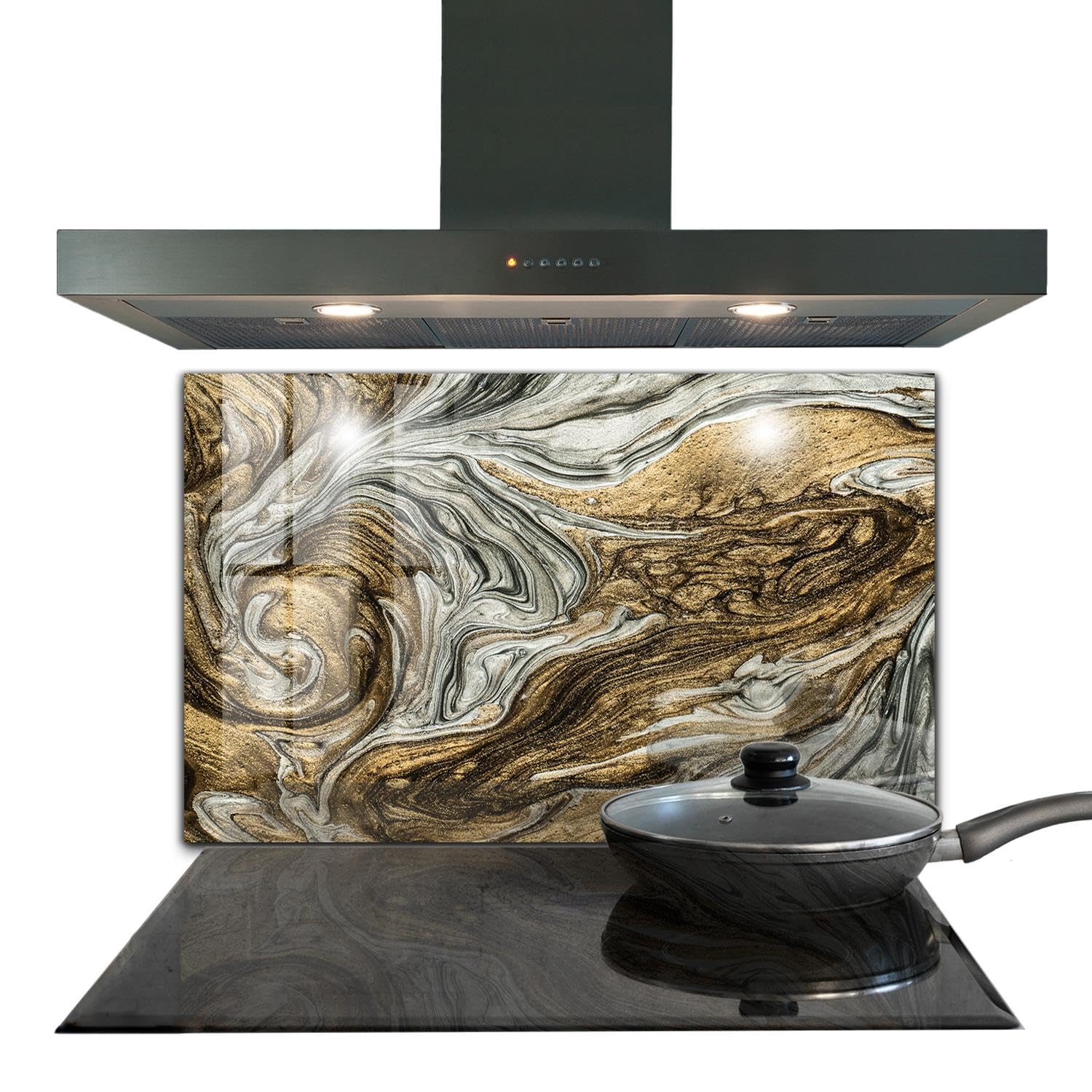 Panneau de cuisine décoration murale verre trempé structure pierre 100x70