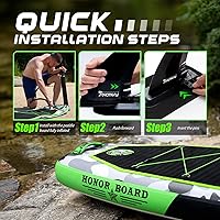 Vista 5 de FunWater Inflatable Stand Up Paddle Board with Premium SUP Paddleboard Accessories, Anti-Slip EVA Deck, 11'6''/11'/10'6'' Paddle Boards for Adults &