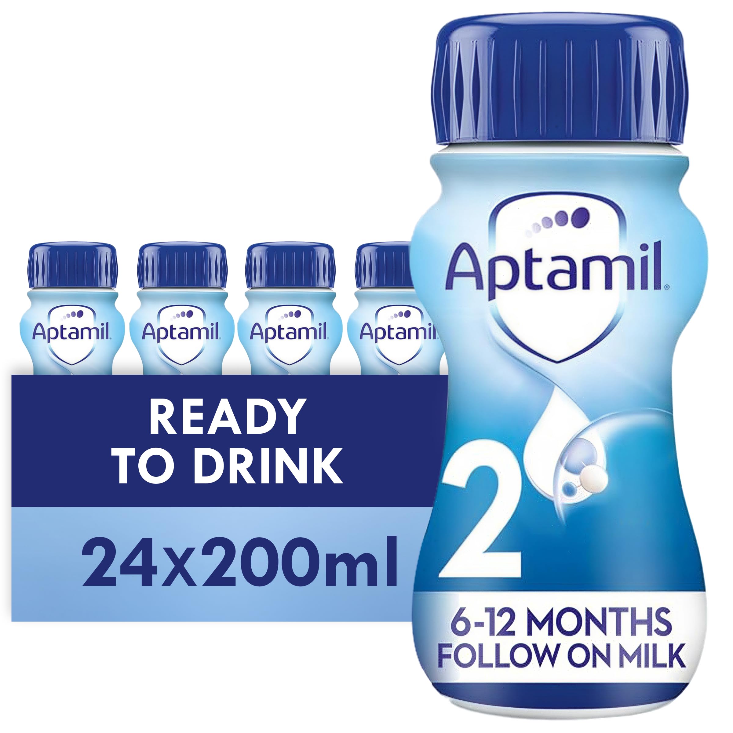 – 2 Follow On Baby Milk Ready to Use Liquid Formula 6-12 Months 200 ml (Pack of 24 bottles)