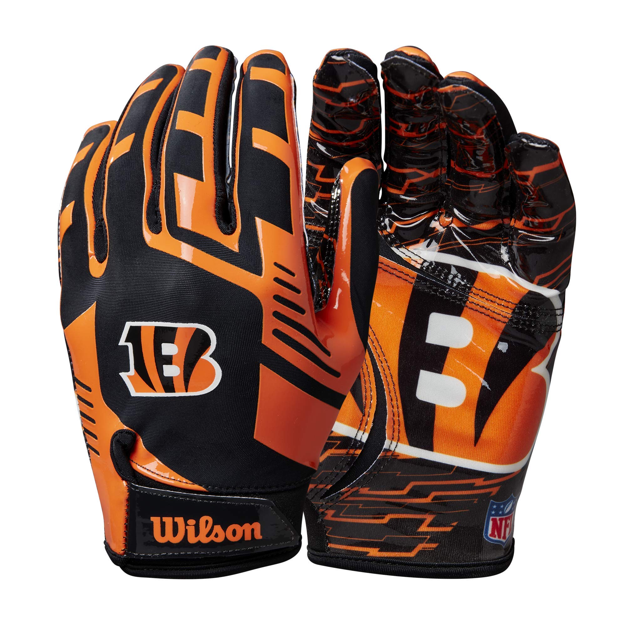 Wilson NFL Stretch Fit Football Gloves – Youth and Adult Sizes