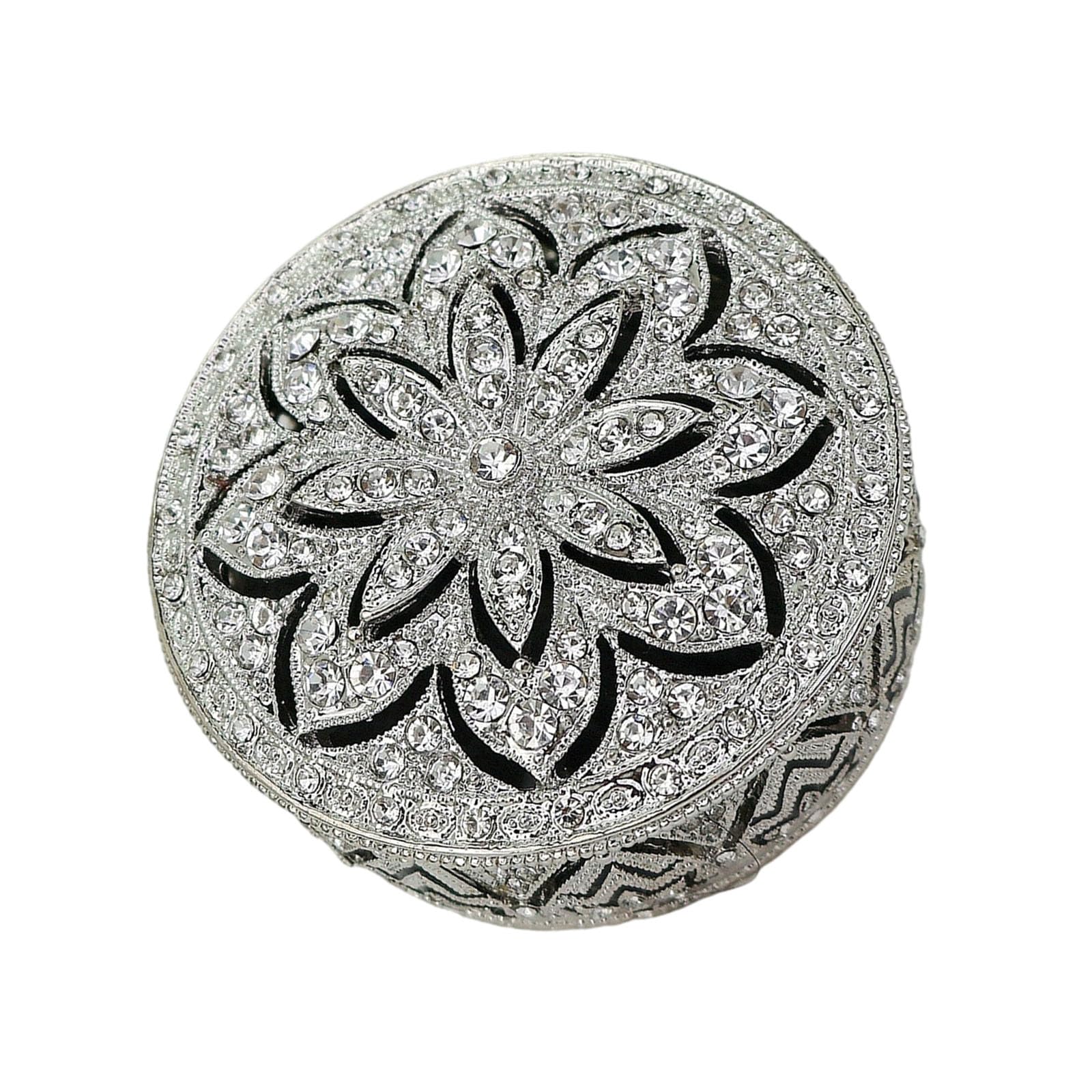 Limtula Jewelry Box Metal Trinket Case, Decorative Floral Organizer for Earrings Necklace and Bedside Storage Decor Case Dresser