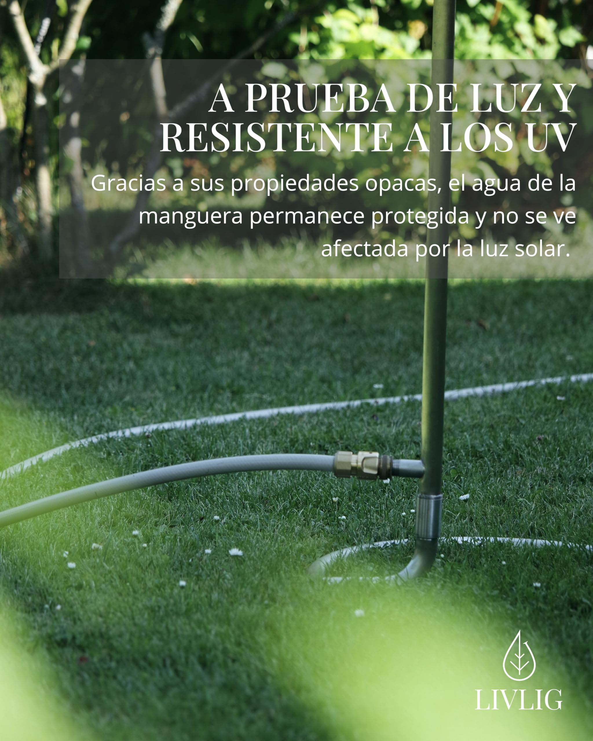 Livlig53 LIVLIG Manguera de Agua 10 m 1/2 Pulgada con racores, Manguera de Agua Dulce para Camping, Cocina Exterior o llenado de Piscinas, Manguera para Uso en el Sector del Agua Potable, Greige