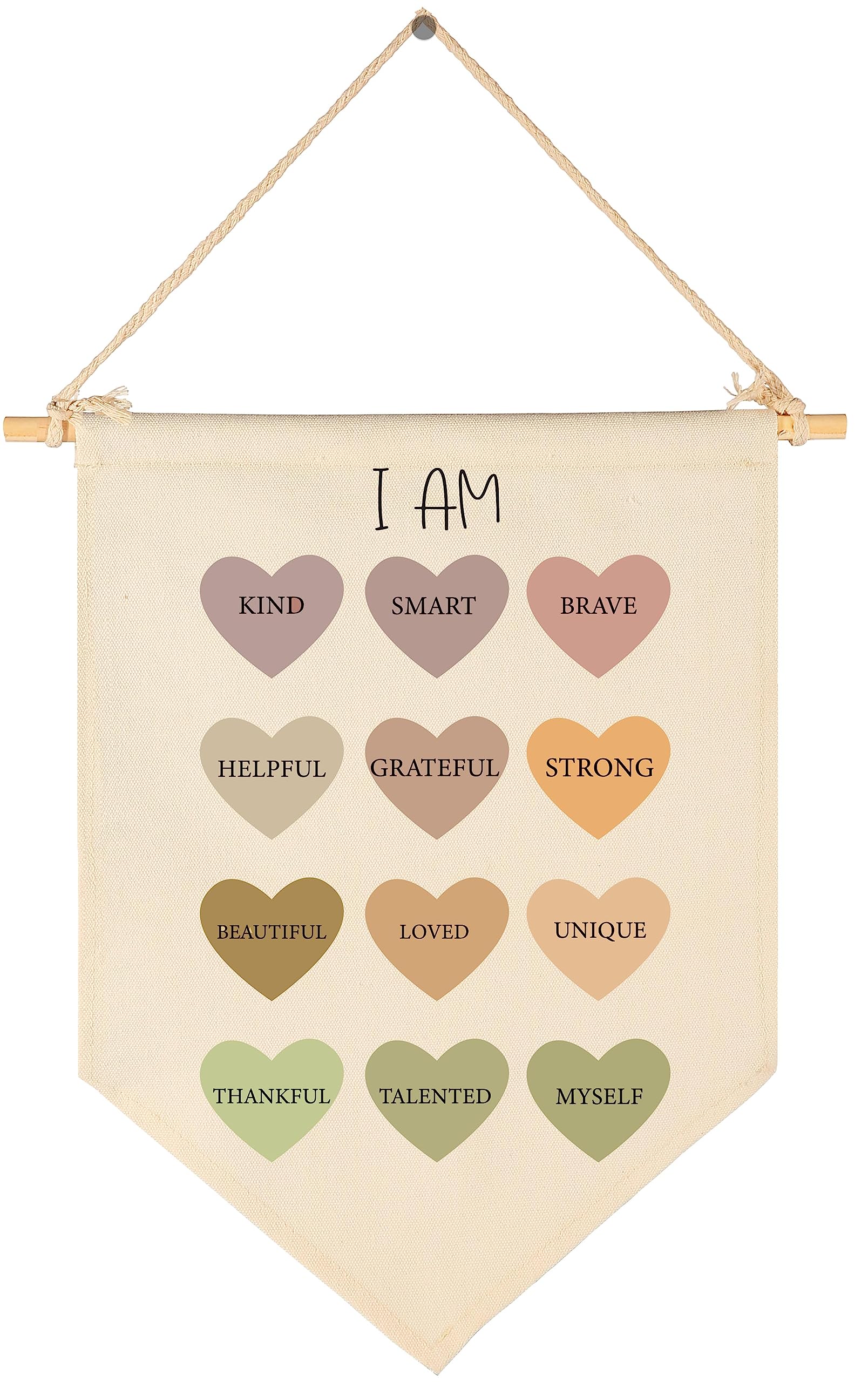 I Am Kind- Positive Affirmations Wall Art- Flag Decor Gift For Baby Boys Girls Newborn Kids- Banner Wall Sign Gifts For Nursery Baby Room Playroom