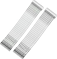 Vista 1 de Líderes de pesca de acero inoxidable, línea líder de pesca con giratorios y clips para agua salada y agua dulce, 31 libras por pieza, 6 pulgadas, 7