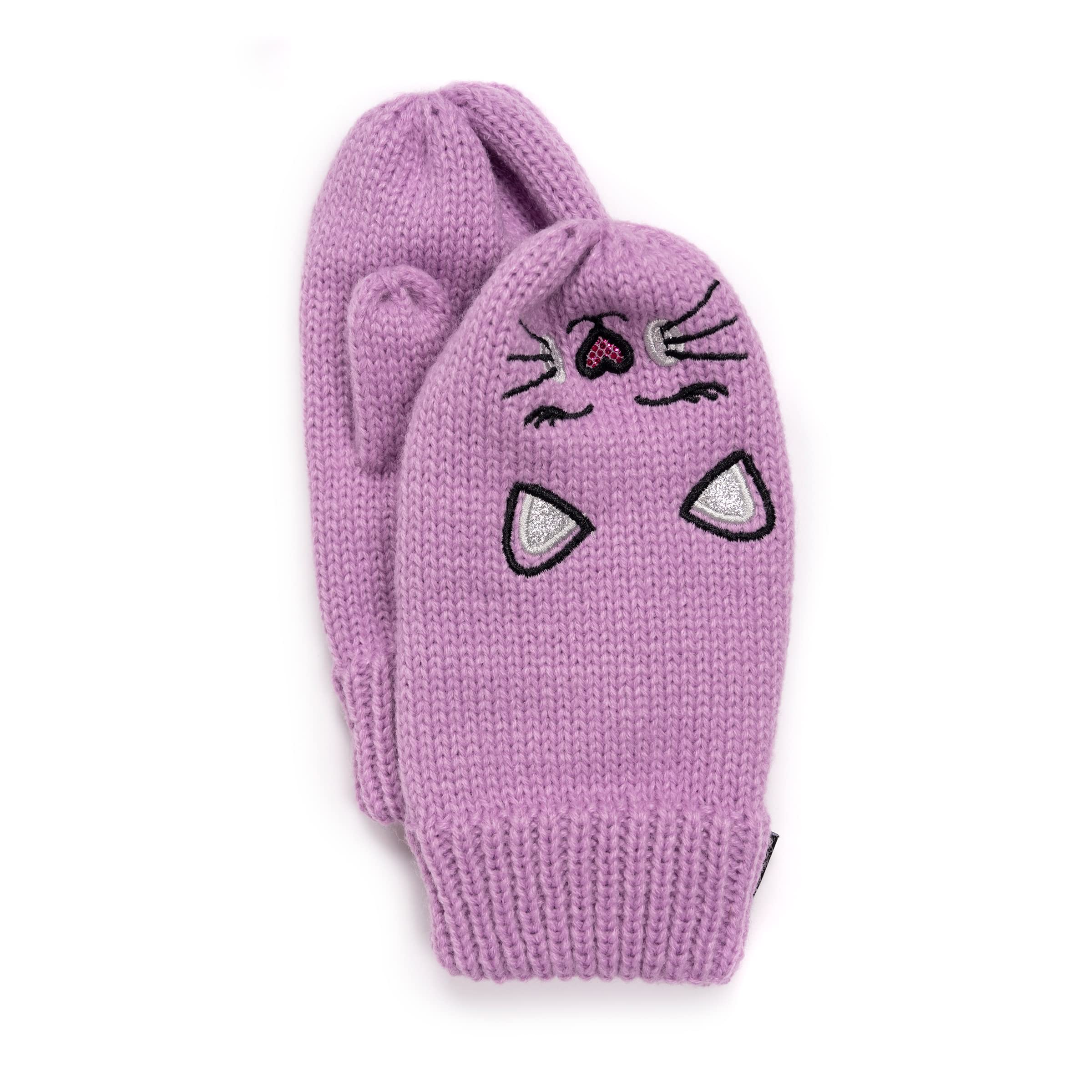 MUK LUKS Unisex Kid's Beanie and Mitten, Kitty, OS