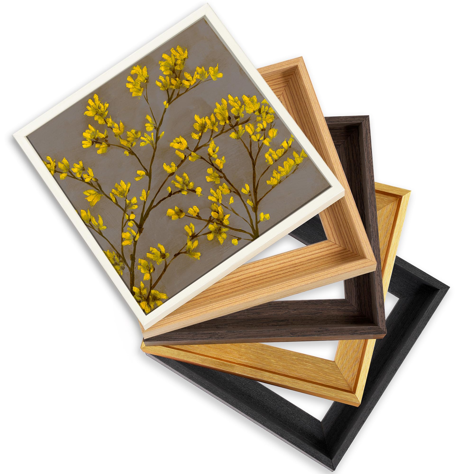 CANFRAVAS Square 20x20 Solid Wood Canvas Floater Frame, Wood Floating Frames, Floater Frame for 0.6"-0.8" Deep Canvas Paintings(20"x20", Dark Brown) — image 1