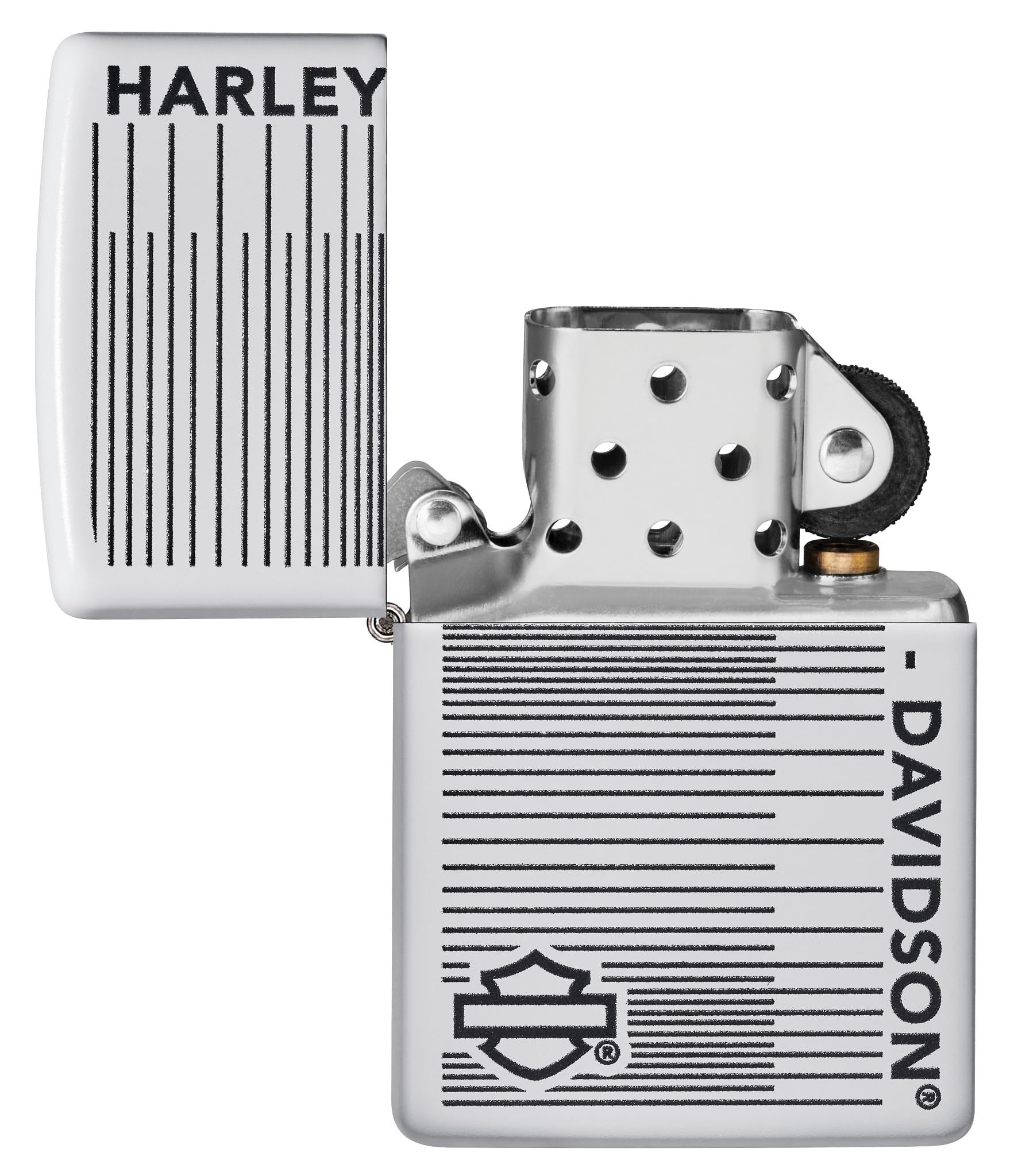 Zippo Sturmfeuerzeug Harley-Davidson Edition – Hochglanz Chrom, Windfest, Nachfüllbar – Mit Geschenkbox, Made In USA