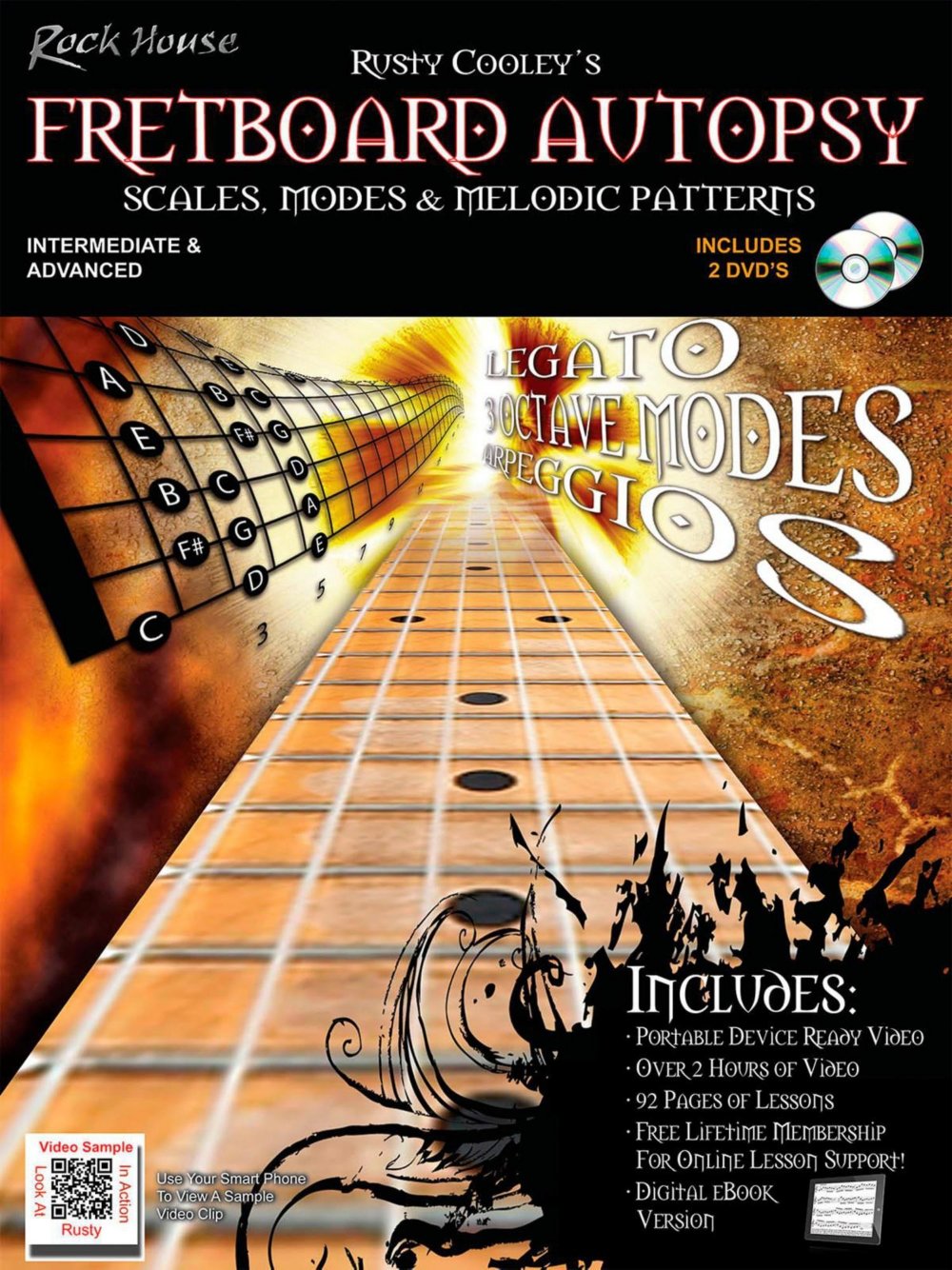 Rusty Cooley's Fretboard Autopsy Scales, Modes & Melodic Patterns Book/Online Audio (Rock House Method) Paperback – December 1, 2013