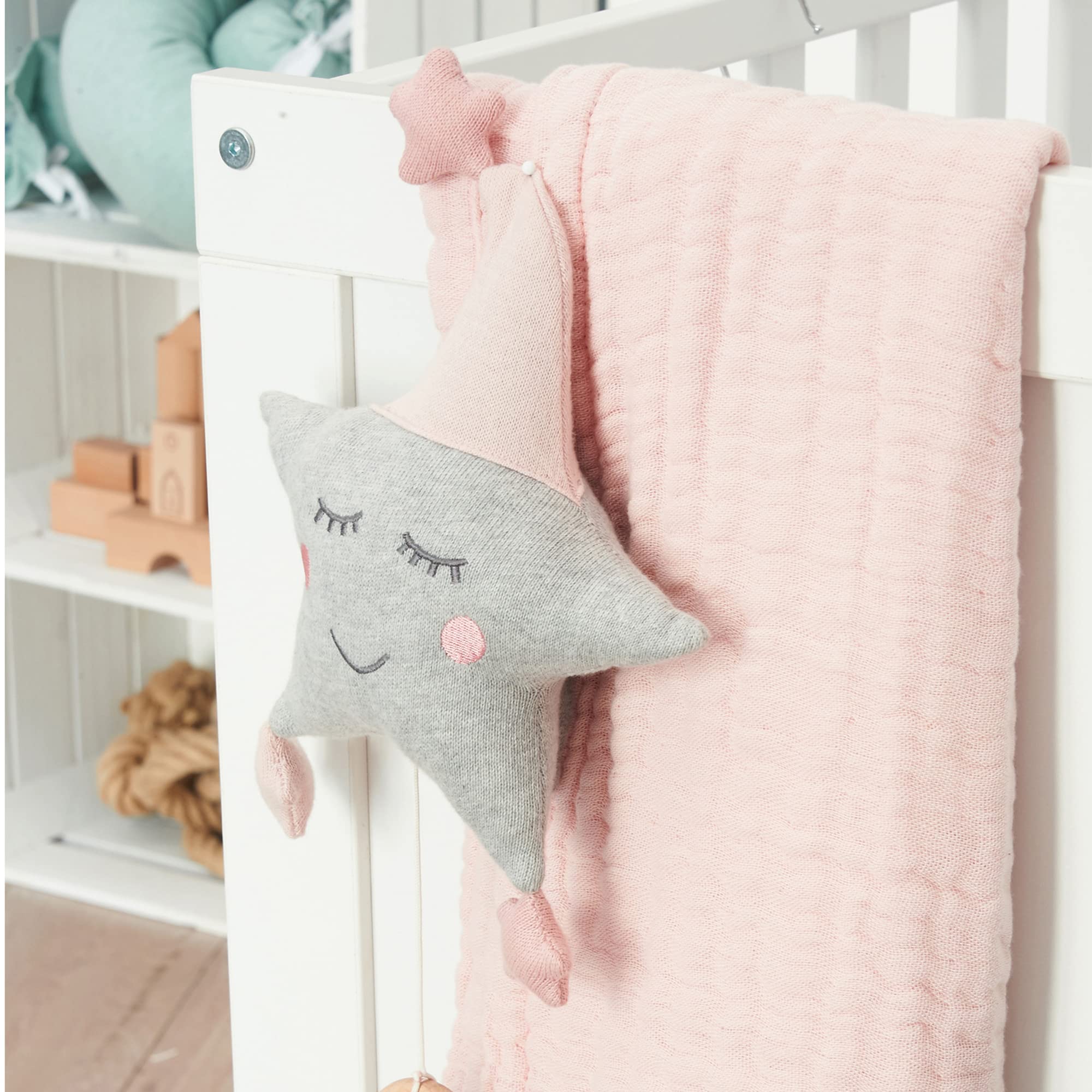 nordic coast company® Paño de Muselina bébé, Alfombra de Gateo para bebés, 90 x 120 cm, Manta de Muselina Rosa