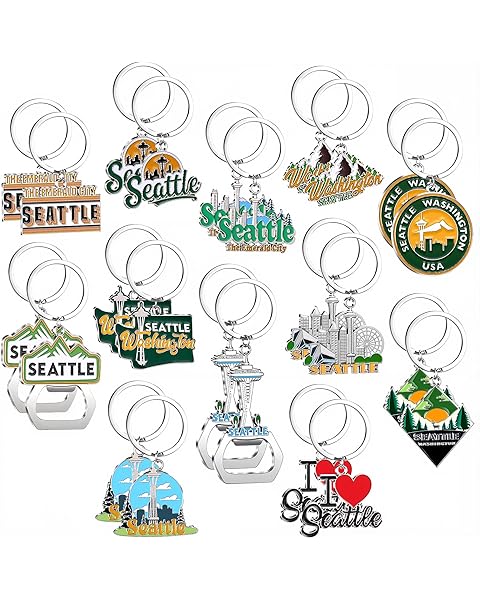 Landical Seattle Keychains Bottle Opener Bulk Seattle Washington Travel Souvenir Theme Gifts City Keychains
