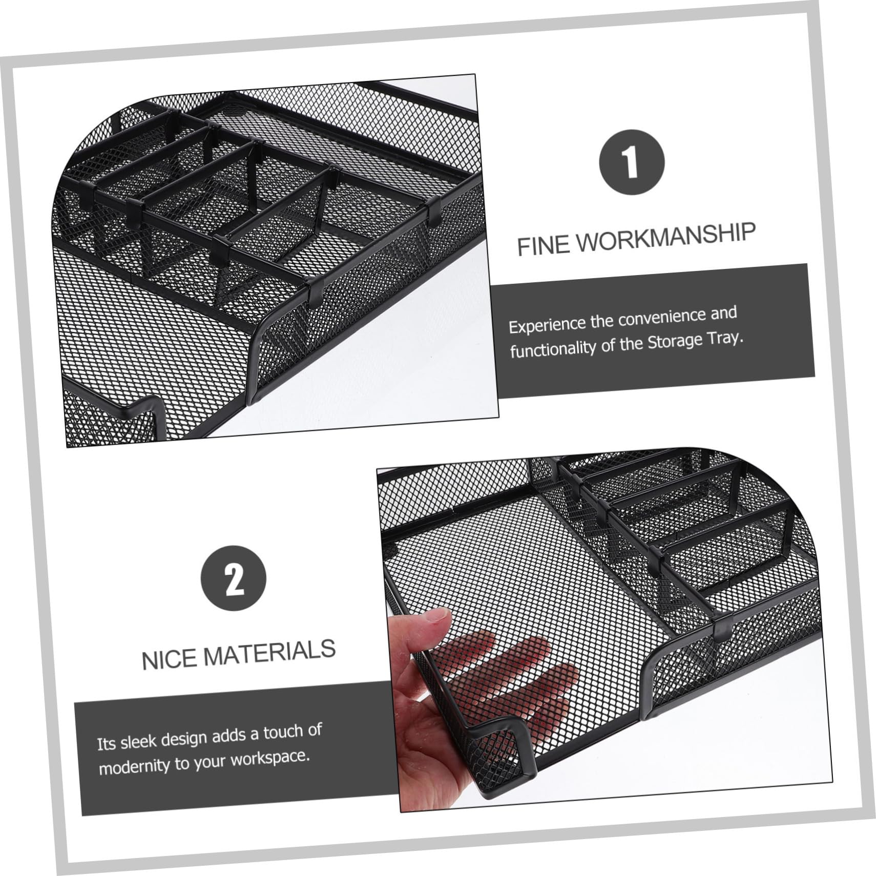 Organizador de Escritorio de Hierro Negro para Papelería y Oficina | Sistema Práctico de Orden, Diseño Versátil, Limpieza Sencilla y Ahorro de Espacio en Mesa