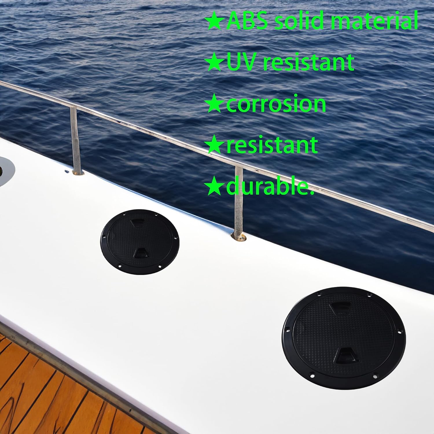 2 Pcs Boat Hatch, Marine Access Hatch for Marine Boat Yacht Kayak, Round Non Slip Boat Storage Hatch Lids, Inspection Hatch Deck Plate Hatch with Detachable Cover