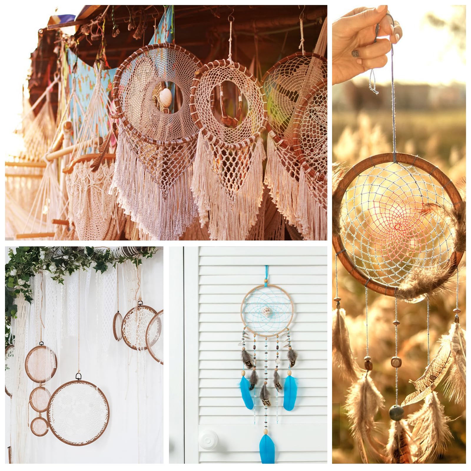 Lot de 10 anneaux en métal pour bricolage, décoration, macramé, artisanat, cerceaux floraux, pour la fabrication de couronnes de mariage, attrape-rêves et centres de table DIY suspendus au mur (doré