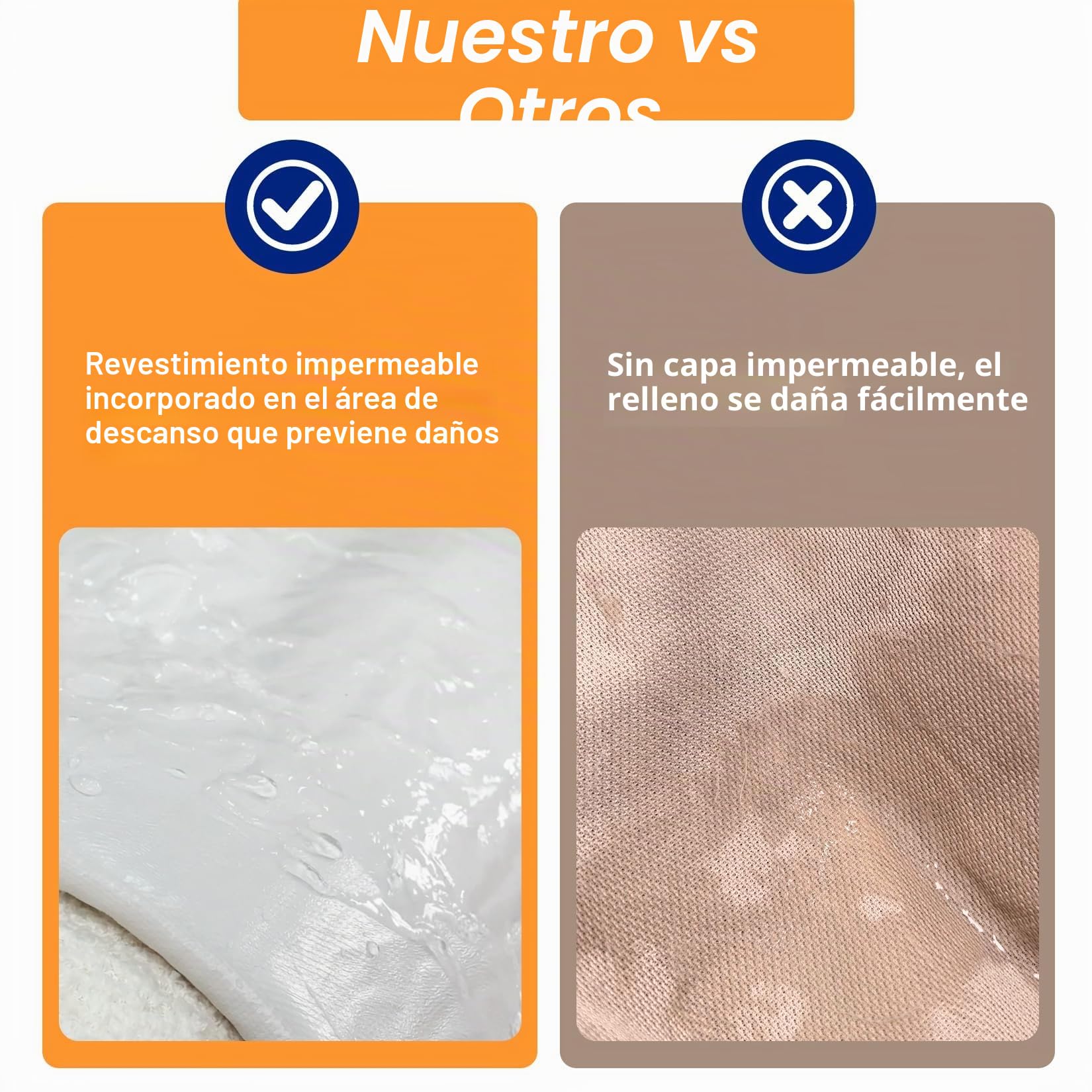 BingoPaw Cama Perro Ortopédica Extra Grande 103x69x10cm, Cama Perro Verano con Funda Desenfundable y Lavable, Forro Impermeable y Fondo Antideslizante, Beige XL