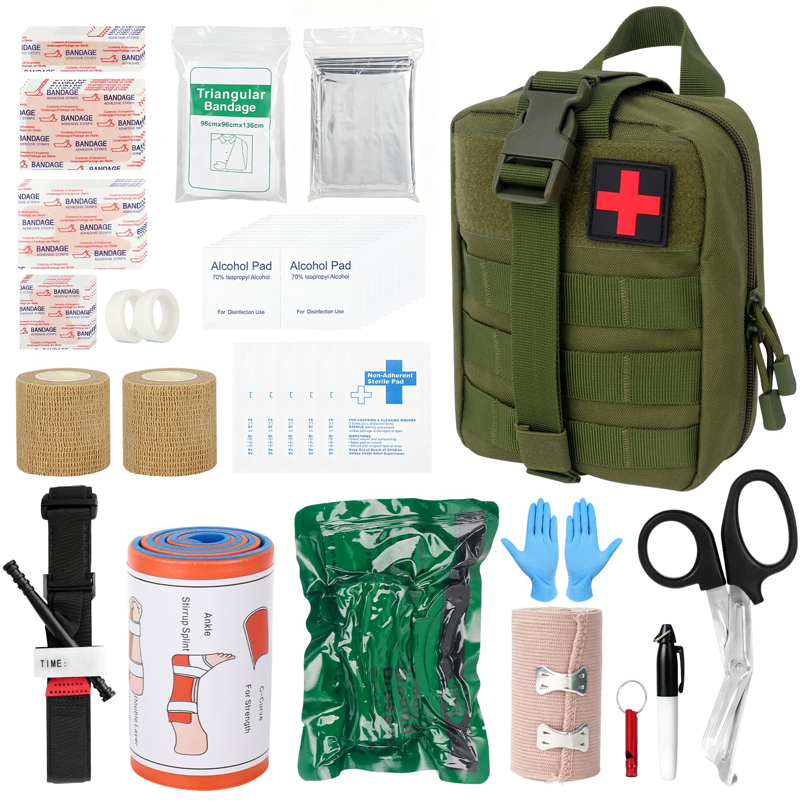 62PCS Botiquin de Primeros Auxilios, Kit De Primeros Auxilios