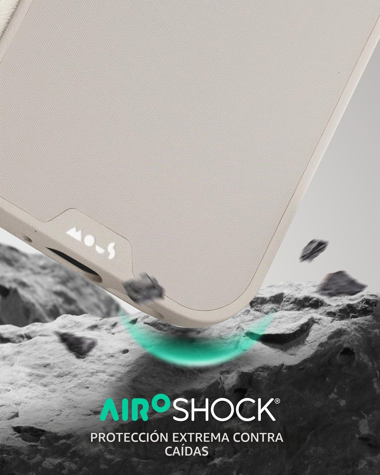 Mous para iPhone Air Limitless Funda, Compatible con MagSafe, Protección Completa de la Cámara, Resistente a Golpes, Piedra