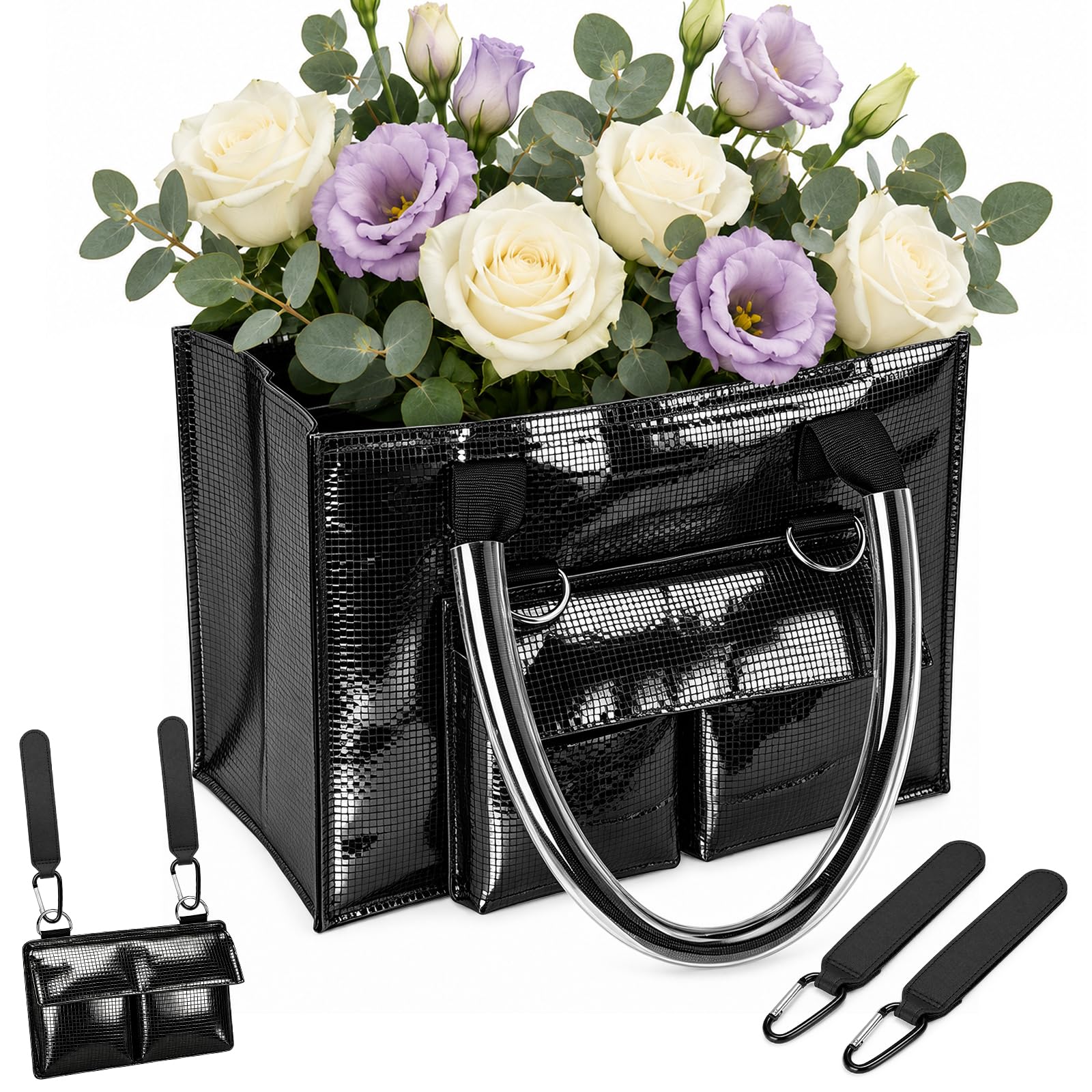 Mamalovey Fashionable Reusable Grocery Bag with Removable Dividers
