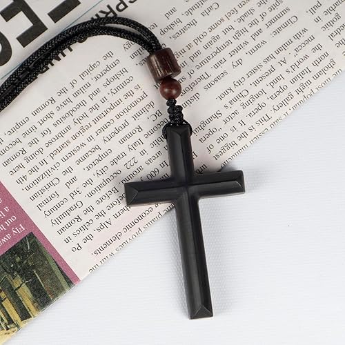 Miniatura 8 de Collar de cruz de madera para hombres, mujeres, niños y niñas, regalo de cadena de cruz de madera natural, collar de crucifijo cristiano católico de