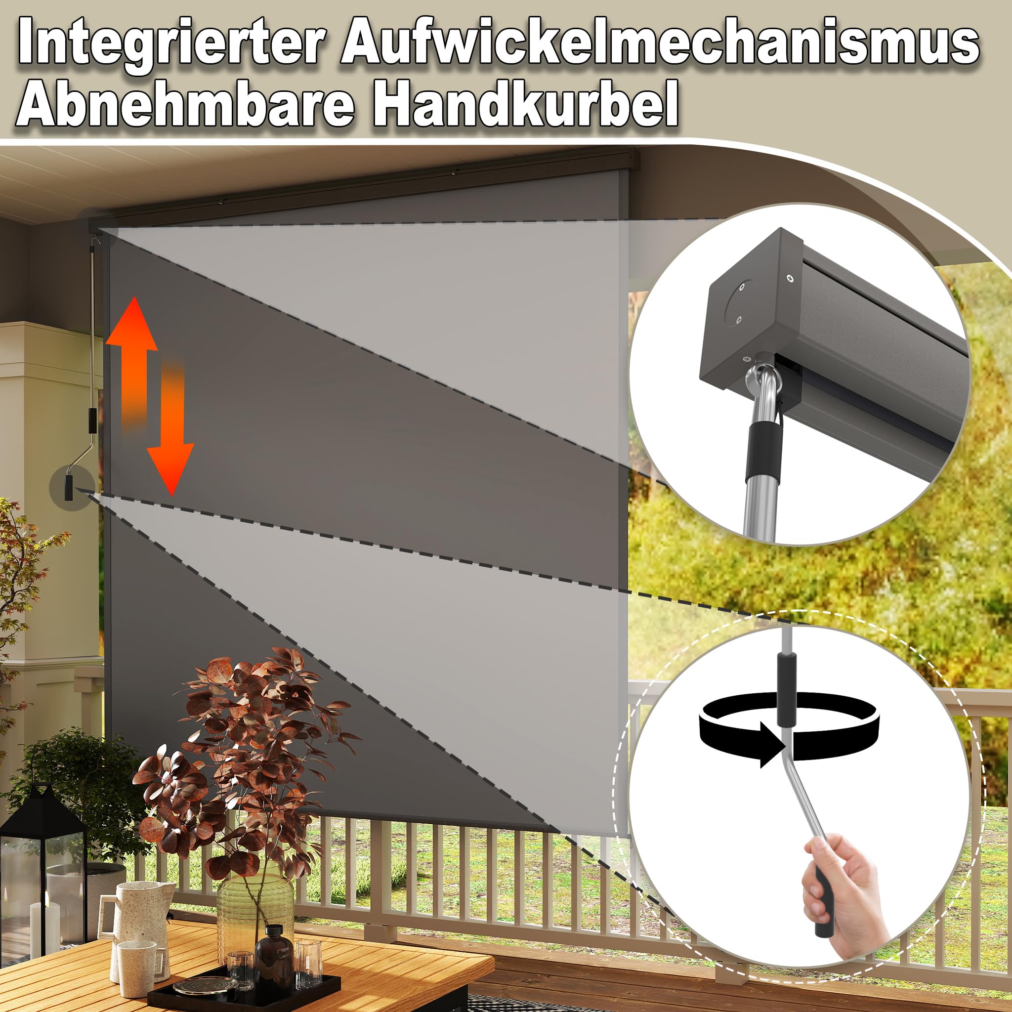 Brise-vue Balcon 80x400cm Sans Perçage - HDPE, 95% UV, Occultant, Avec Serre-câbles, Blanc