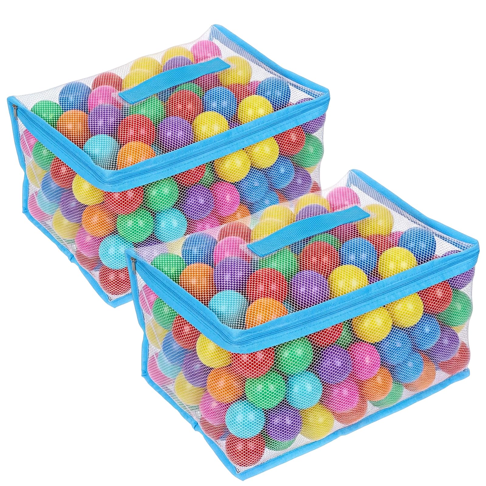 2PCS Ball Pit Balls Bags, Reusable Storage Mesh Bag