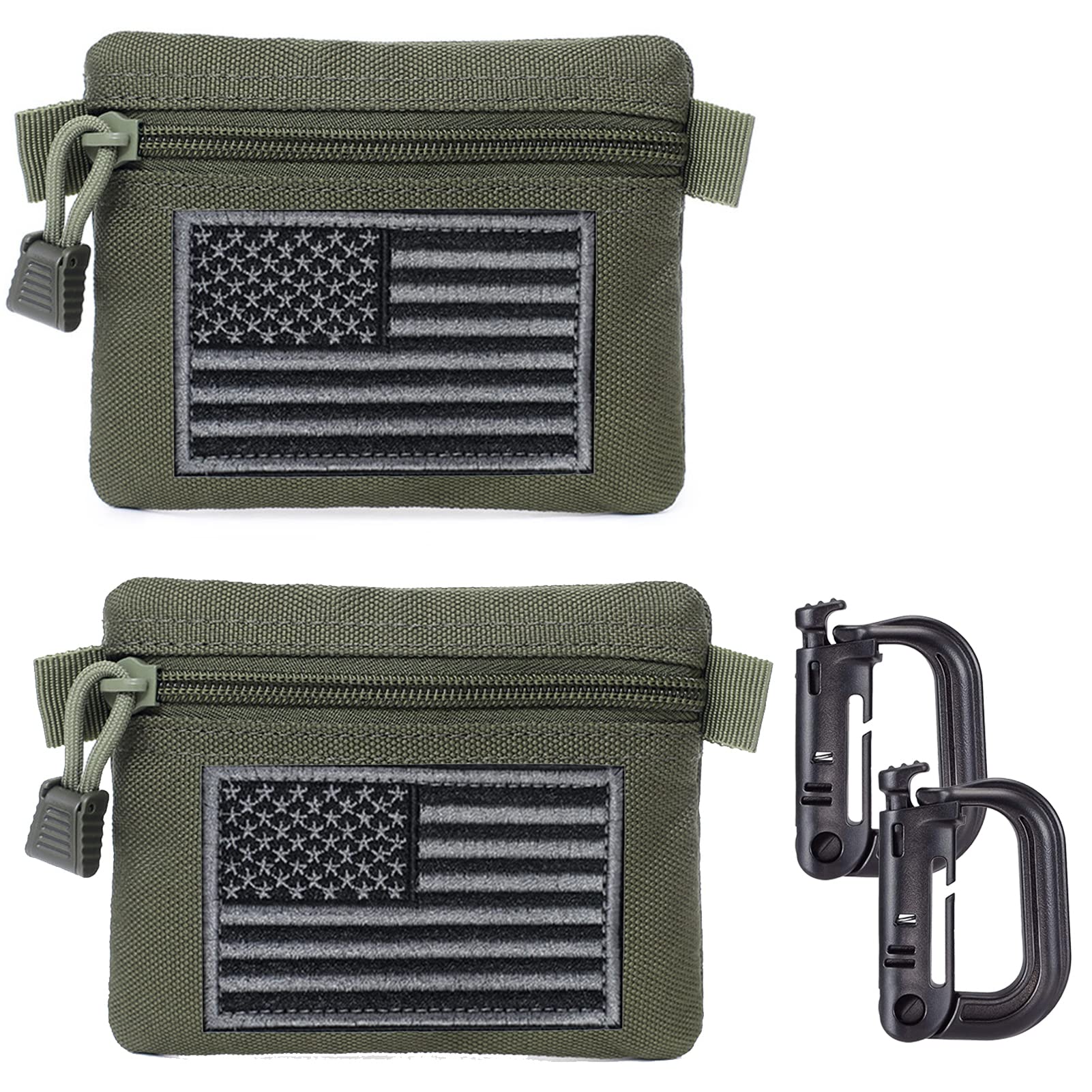 2 Packs Tactical EDC Pouches Compact Mini Military Molle Utility Pouch Accessories Organizer Bags Coin Purse Keychain Pockets Credit Card Holder for Waist Pack