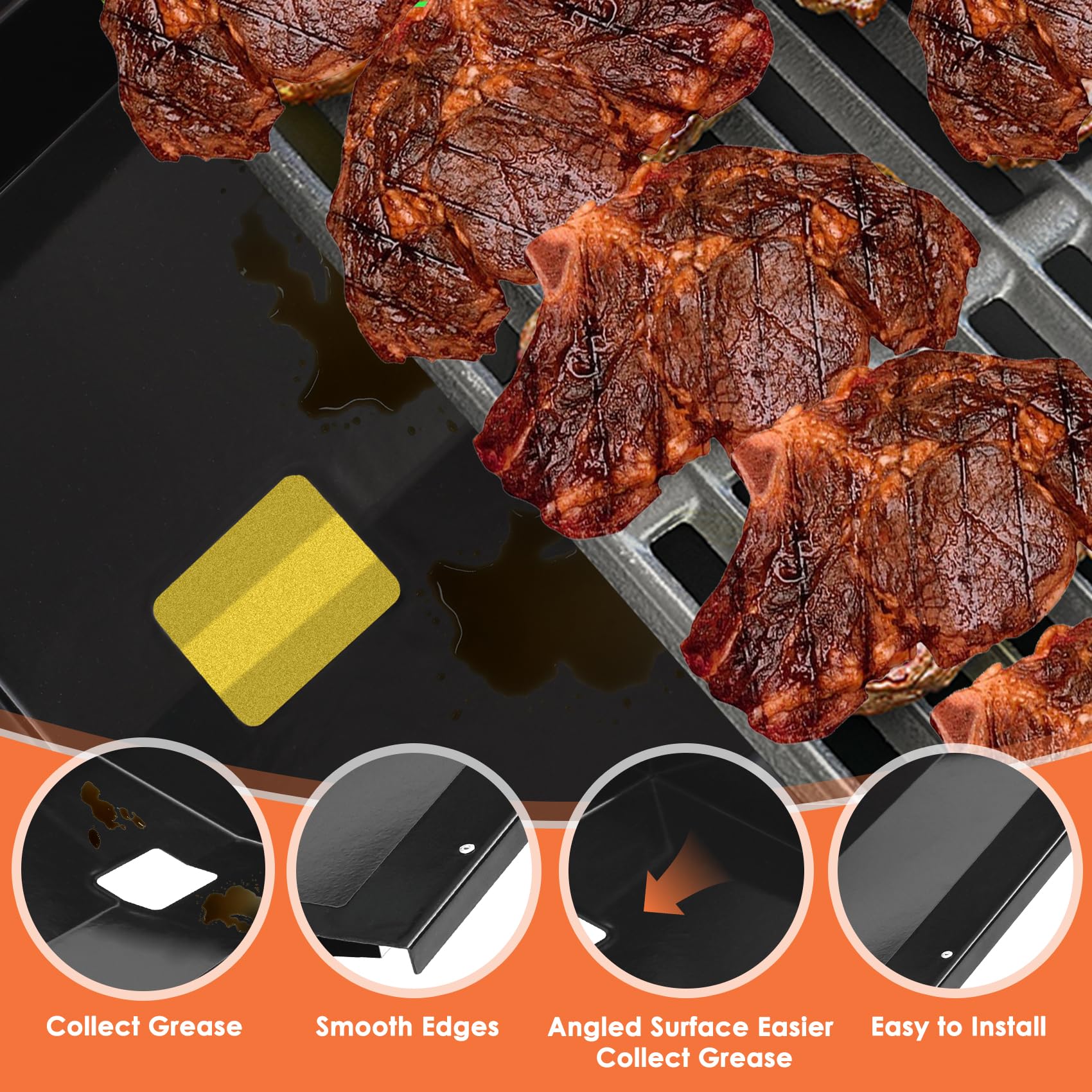 Bac à Graisse pour Barbecue Weber Spirit série 310 et 320 avec Panneau de Commande latéral, bac à Graisse pour Weber Spirit E-310 E-320 (fabriqué en 2009 et 2012), bac à Graisse pour pièces Weber