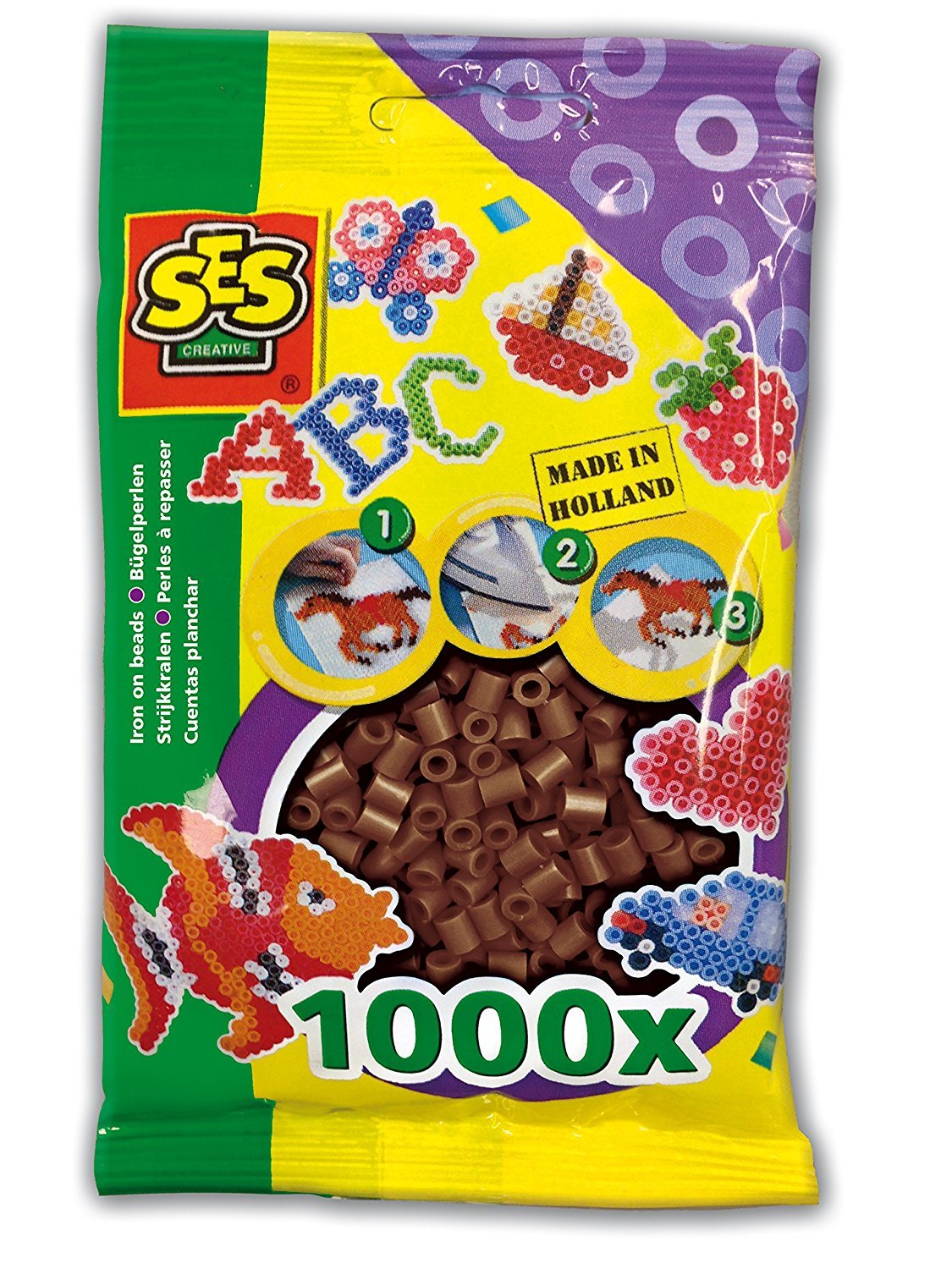 Ses Creative  Kids Iron On Beads 1000 Dark Brown - 