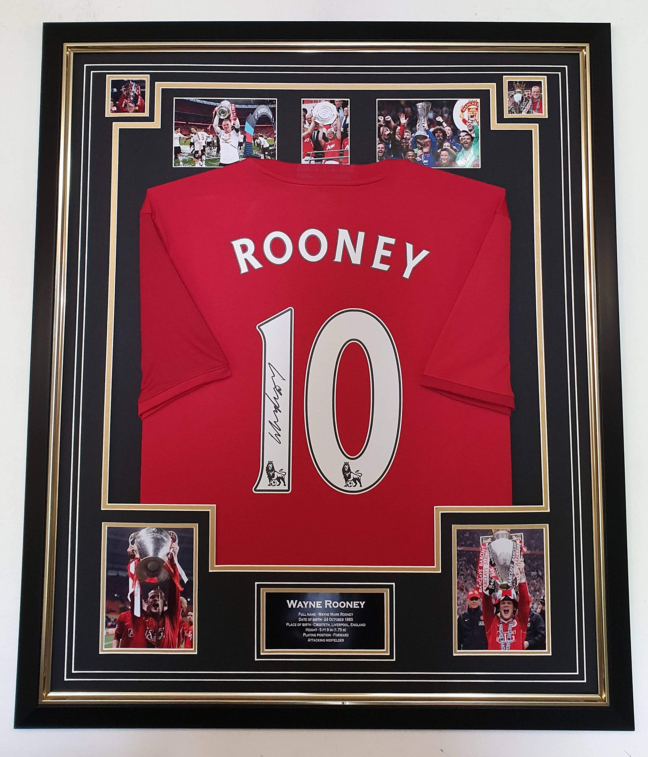 www.signedmemorabiliashop.co.uk Rare Wayne Rooney Signed Display with Shirt