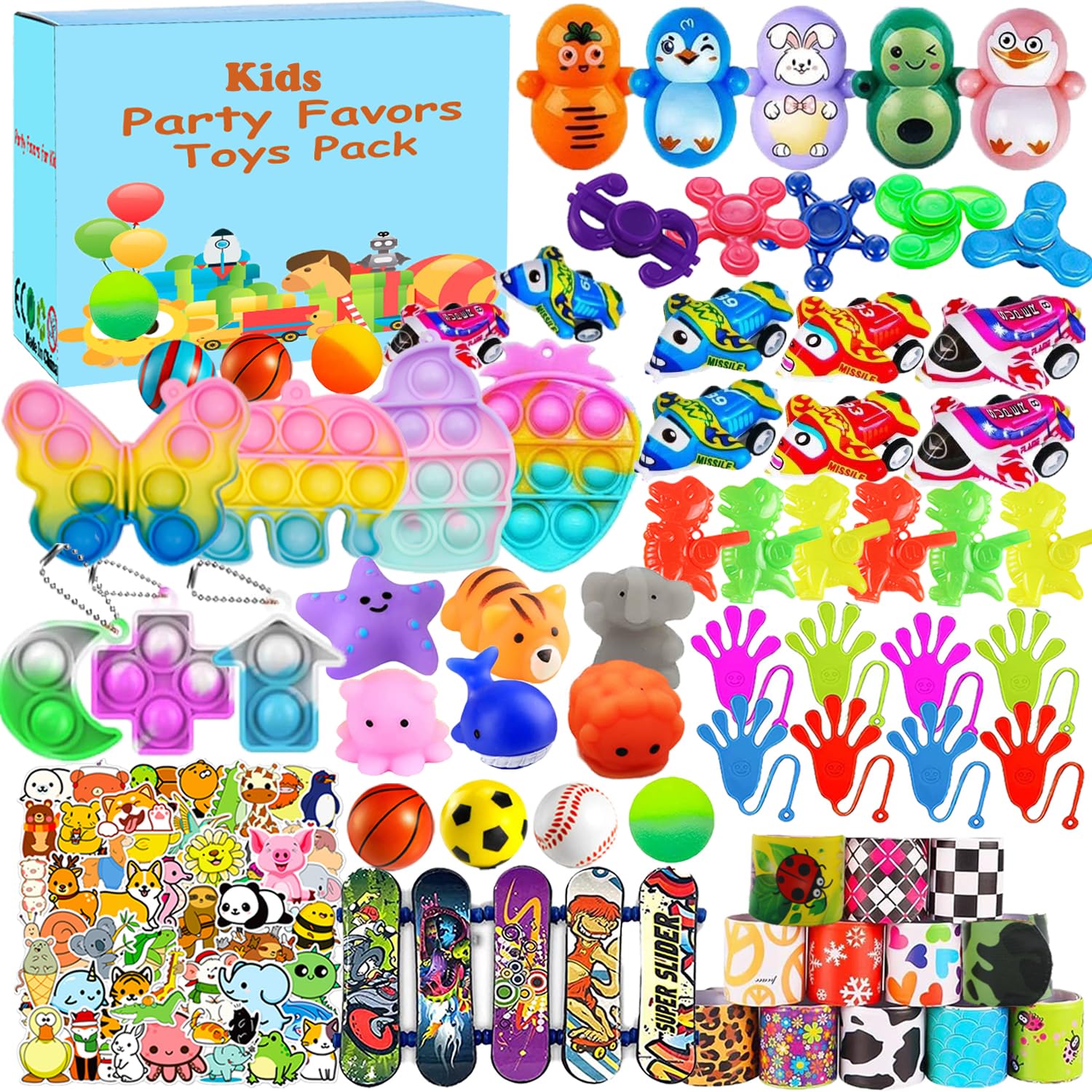 52 Pack Party Favors Toy Assortment Bundle for Kids,Birthday Bag Fillers Stocking Stuffers,Carnival Prizes School Classroom Rewards Treasure Box Toys Pinata Stuffers Goodie Bags Bulk Toys