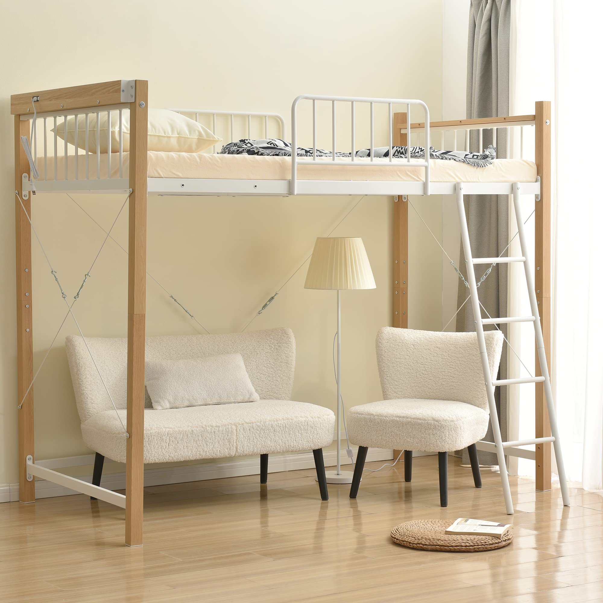 Amazon｜Chic ZONE ロフトベッド ハイタイプ loft bed 木目 大人用  