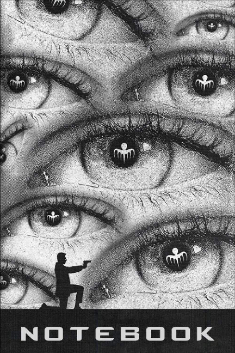 Black Aesthetick Lined Notebook with Eyes: for Notes, Meeting, School, College & Work | 100 Pages Wide Ruled Notebook Paper | School & College Ruled | 6 x 9 | Perfect Bound | Soft Cover