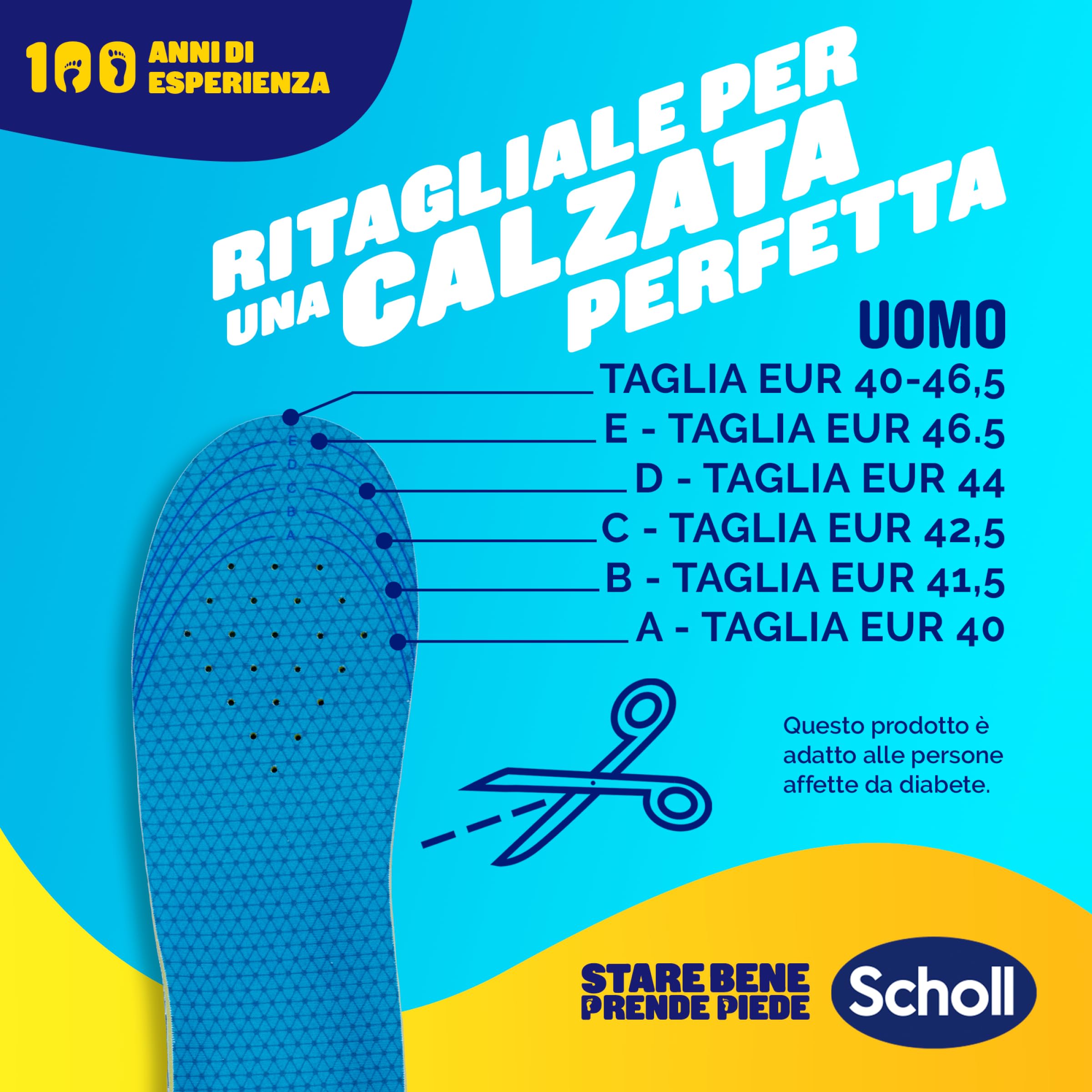 Scholl GelActiv Wkładki do butów i trampek, wkładki z pianki memory z technologią GelWave amortyzujące, komfort dla osób zawsze w ruchu, wygodne stopy przez cały dzień, rozmiar 40-46,5