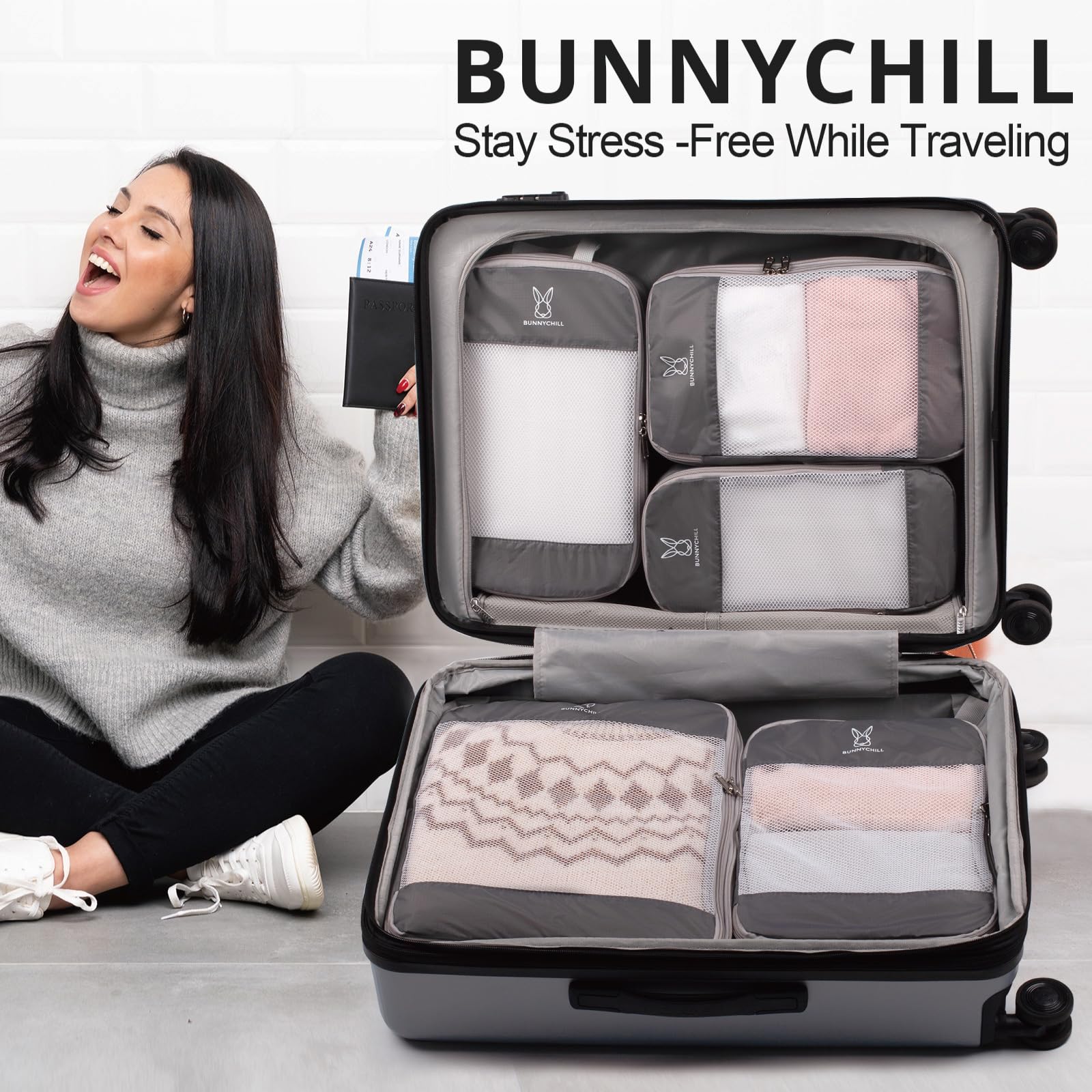 Snapklik.com : Expandable Compression Packing Cubes For Suitcases,6 Set ...