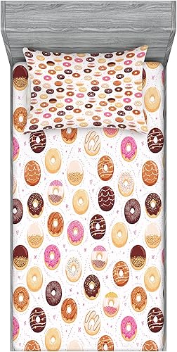 Miniatura 141 de Ambesonne Juego de sábanas bajeras y fundas de almohada, deliciosos tacos con verduras, cocina folclórica, ingredientes de recetas de comida Beige