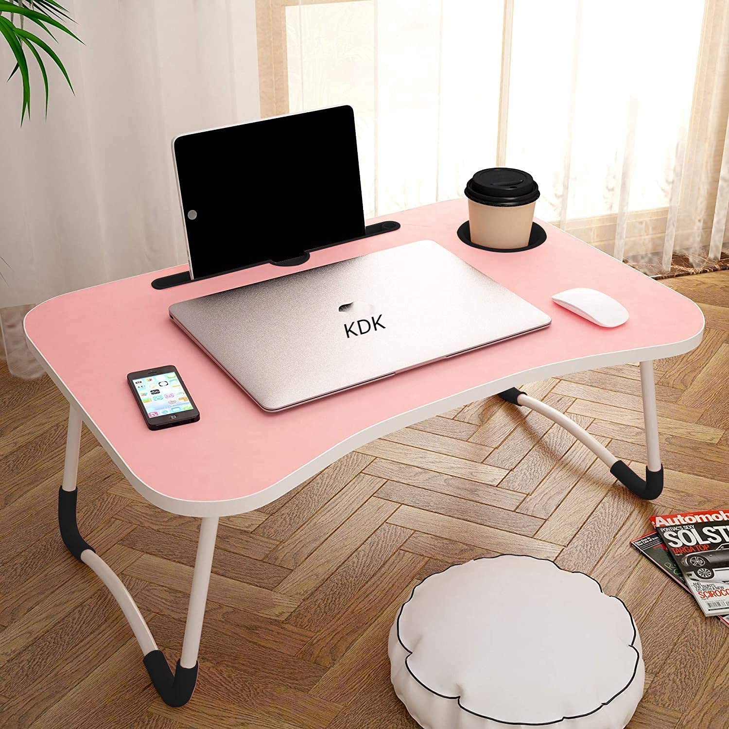 DnP Smart Multipurpose Foldable Laptop Table with Cup Holder, Study Table, Bed Table, Breakfast Table, Foldable and Portable/Rounded Edges/Non-Slip Legs - Random Color DP19 (B09BNKWYL7) Amazon Price History, Amazon Price Tracker