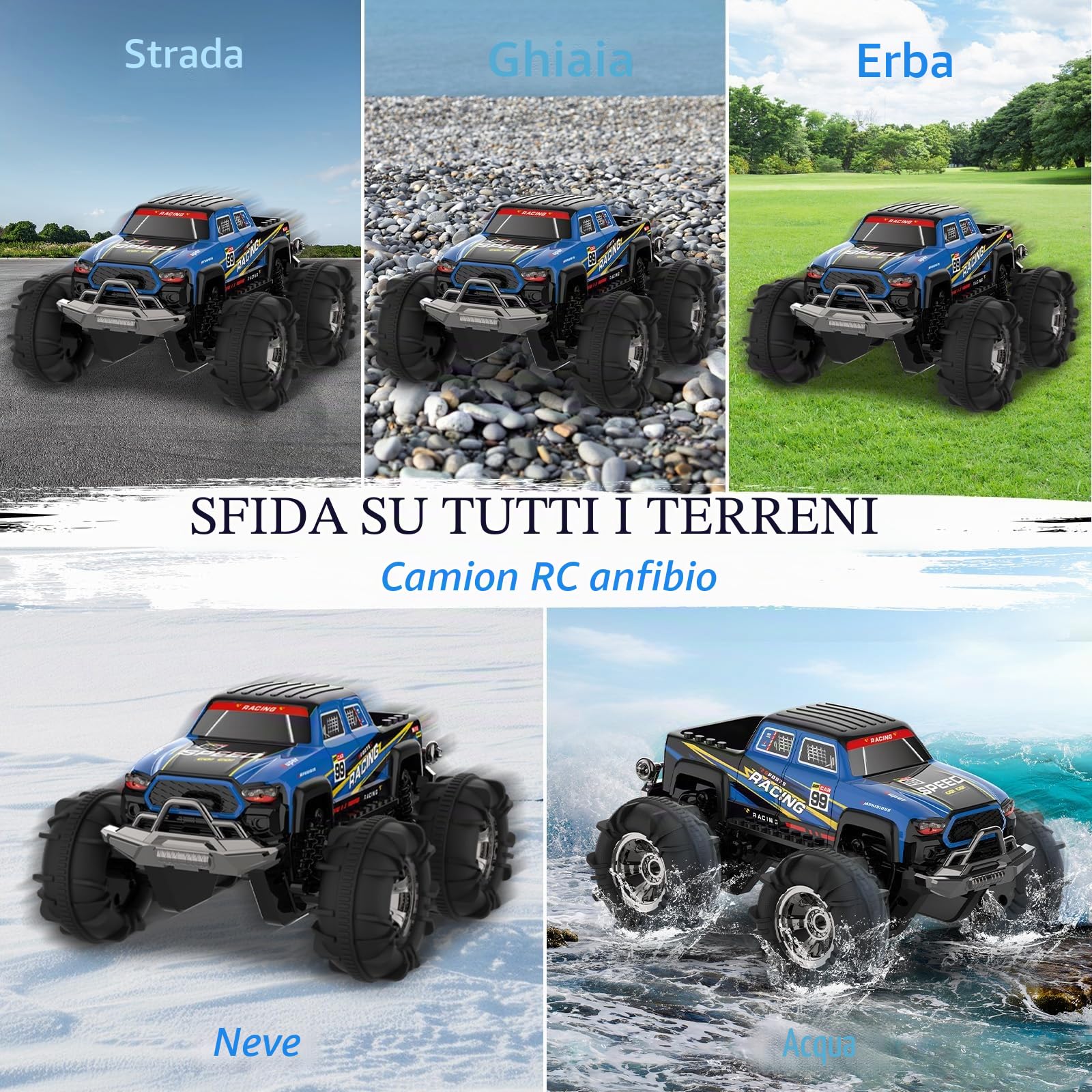 Macchina Telecomandata Offroad Monster Truck,Macchinina Radiocomandata Auto RC Car Macchina Telecomandata Giochi per Bambini 1:18 Auto Telecomandata 6-12 Anni Natale Compleanno Regalo Bambini