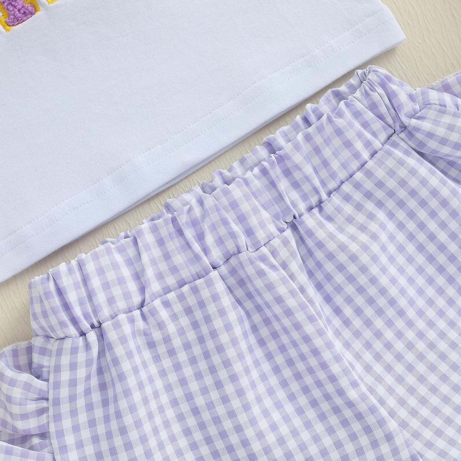 Kayotuas Toddler Baby Girl Birthday Outfit Birthday Girl Shirt Ruffle Gingham Shorts Cute Summer Clothes Cake Smash Outfits - Image 8